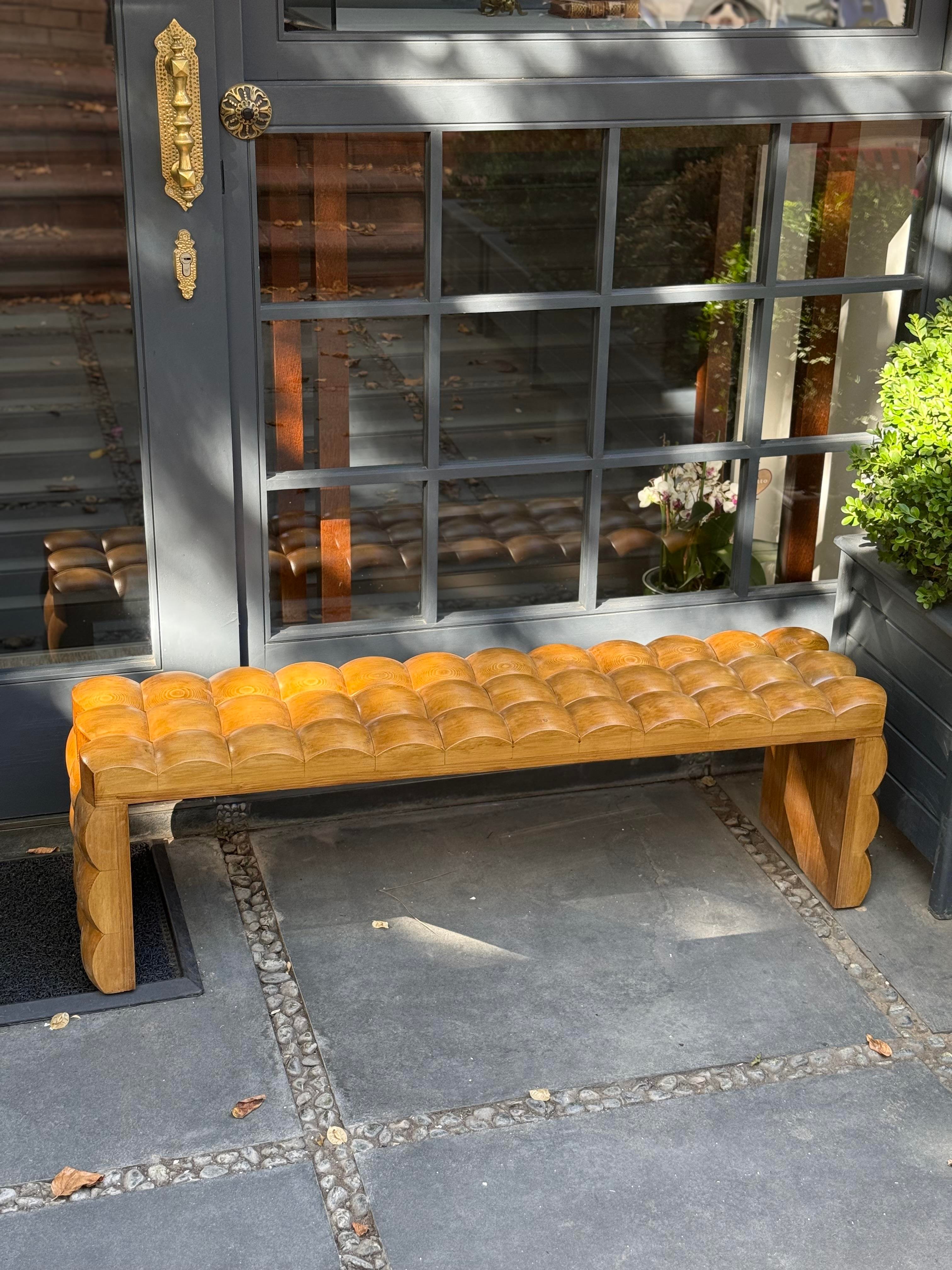 Baklava Ahşap Ceviz Bench