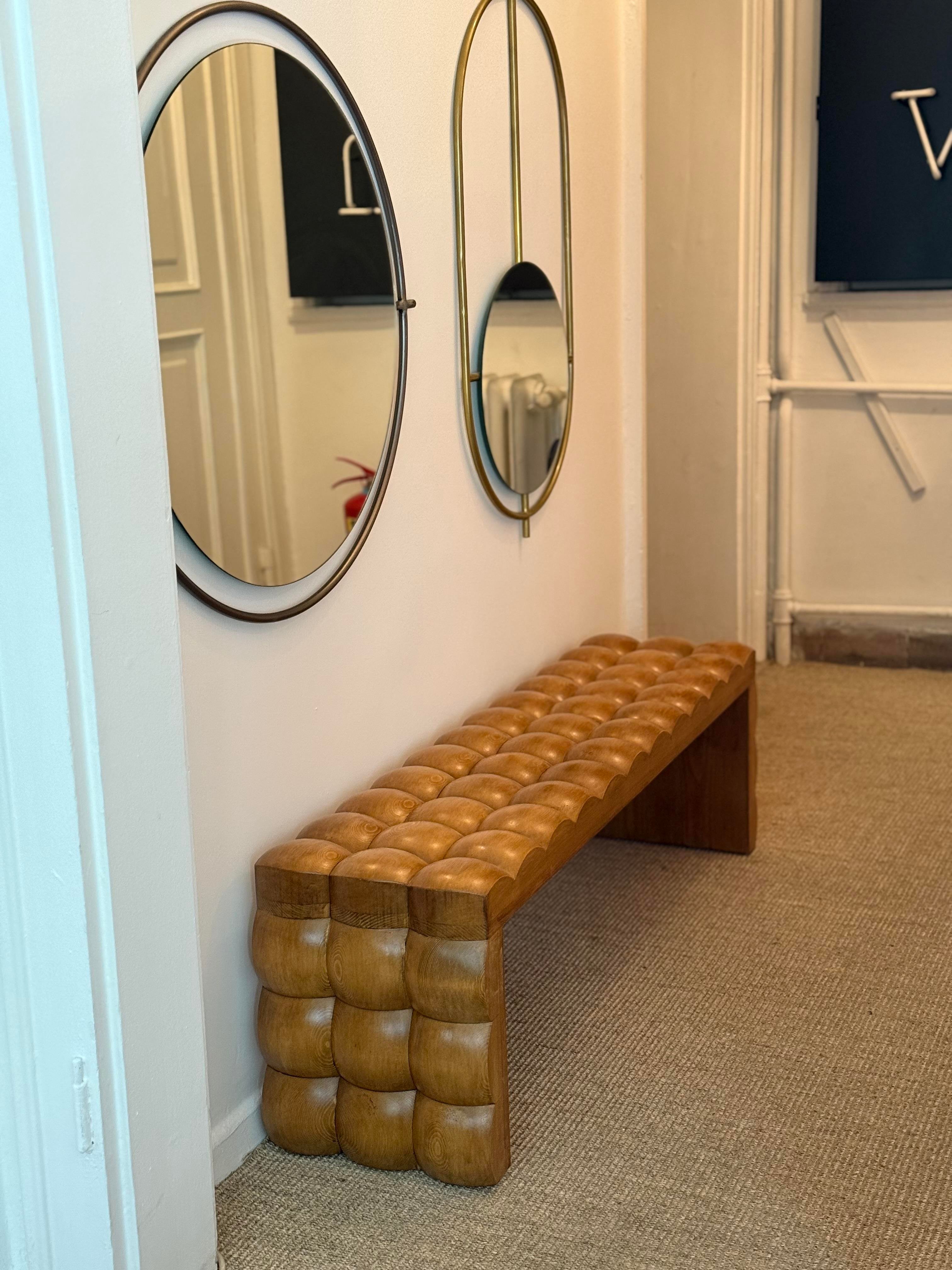 Baklava Ahşap Ceviz Bench