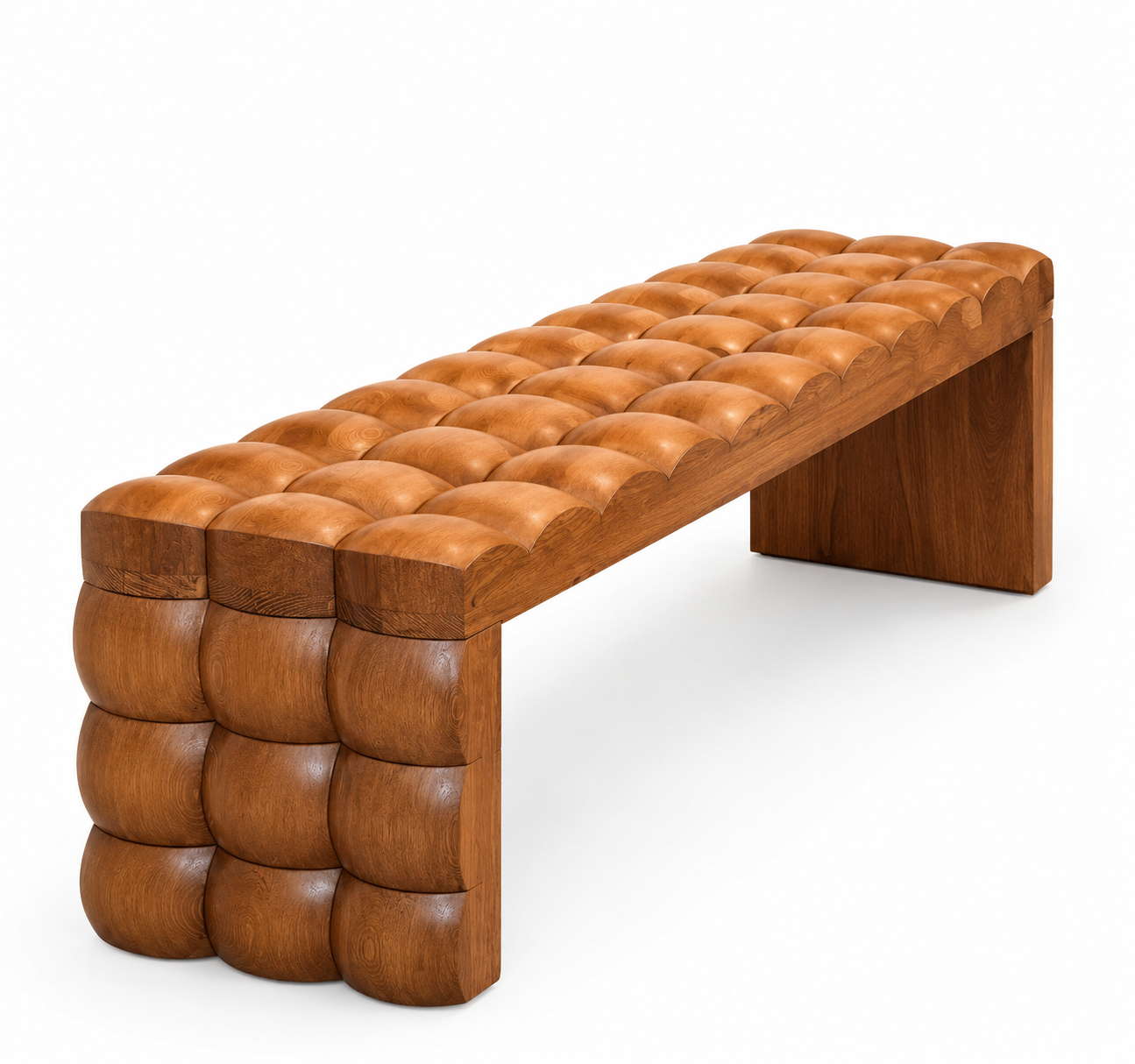 Baklava Ahşap Ceviz Bench
