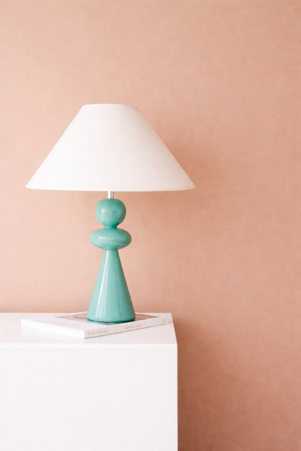 Borbi Turkuaz Ahşap Abajur