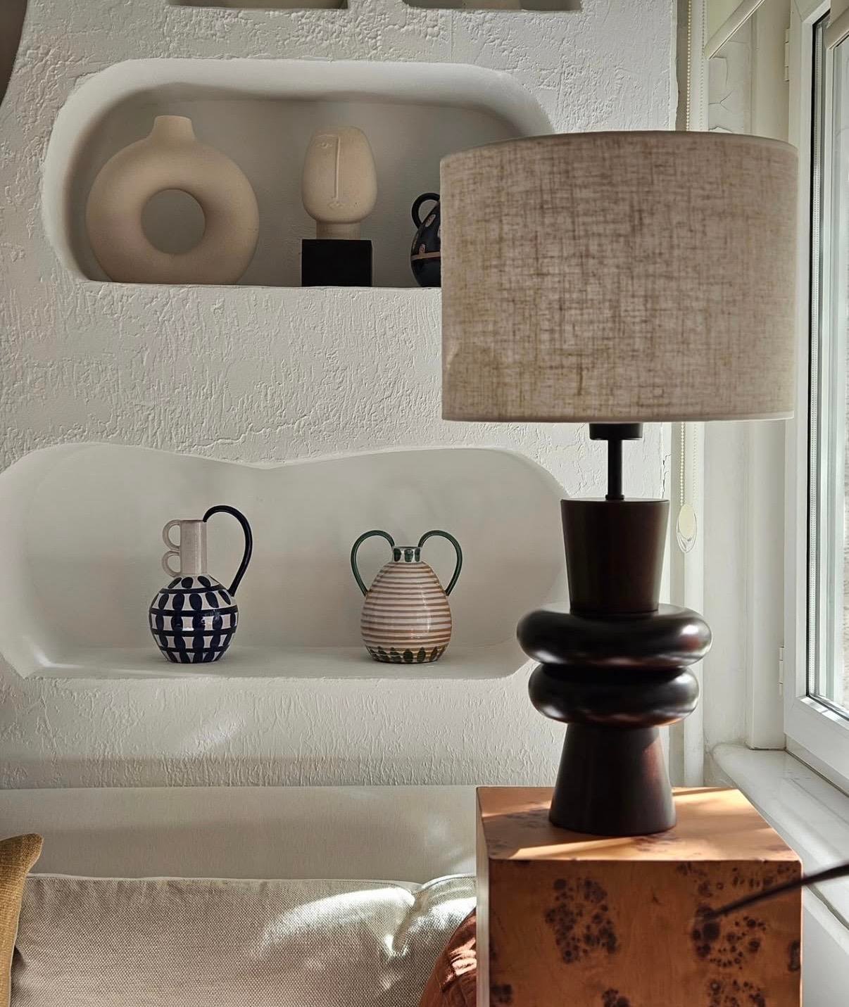 Cowdy Ceviz Ahşap Abajur