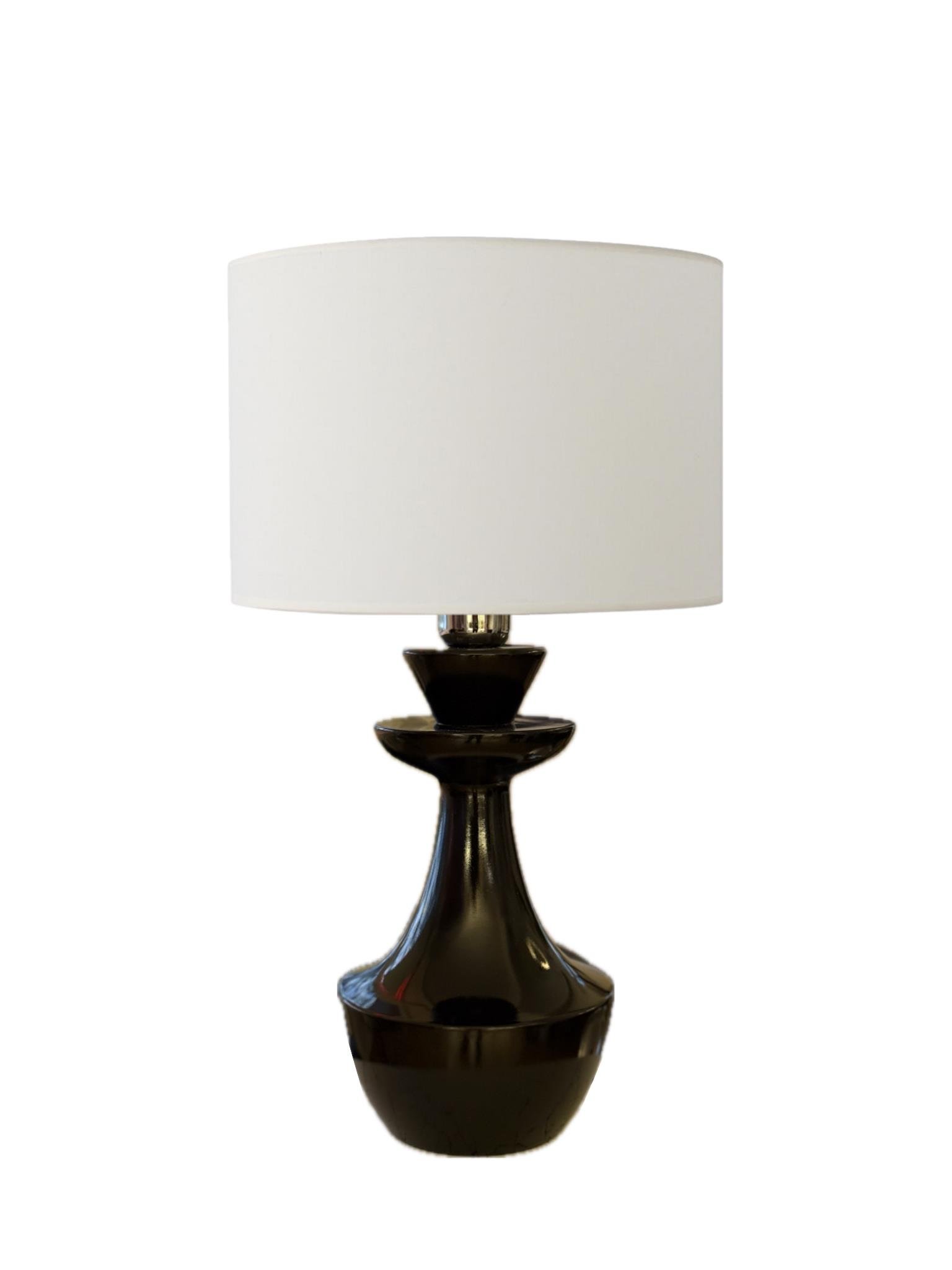 Freddie Siyah Ahşap Abajur