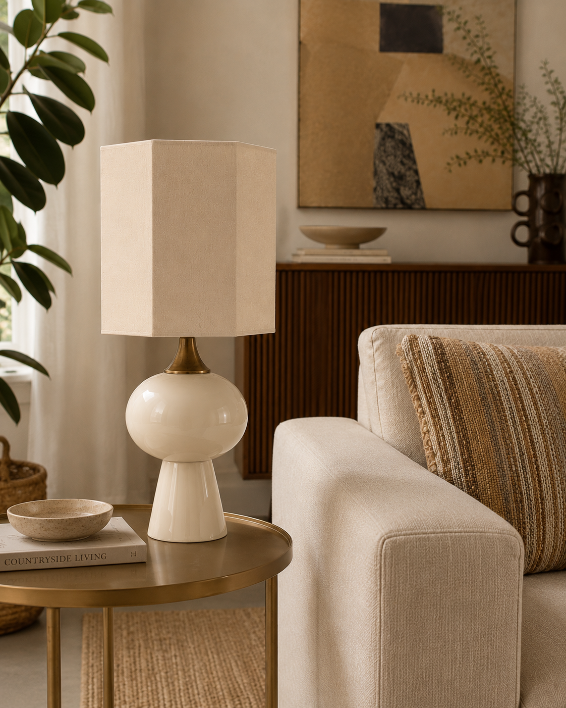 Krem Japandi Lamp