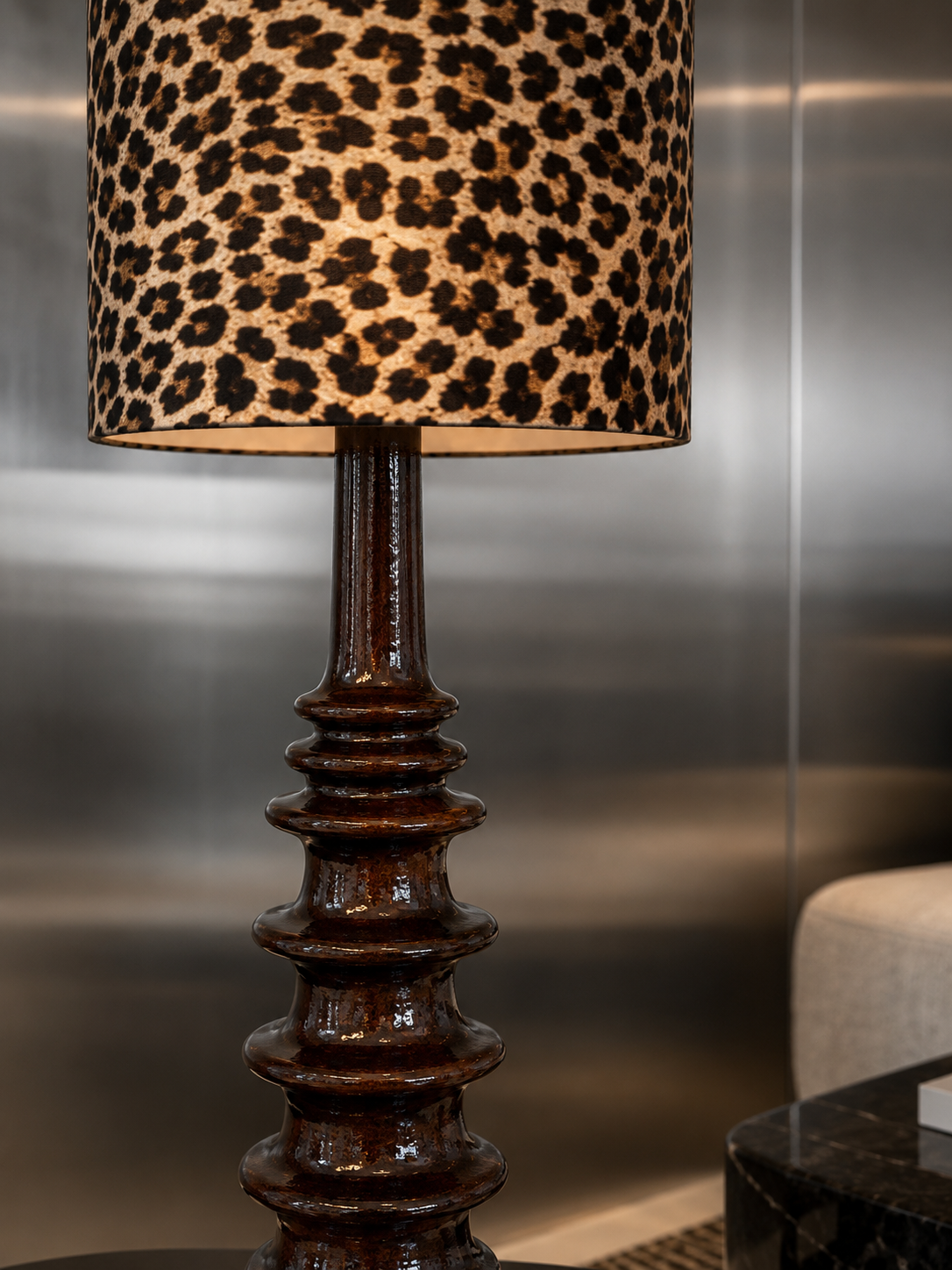 Leopar Ahşap Sevilla Lambader 