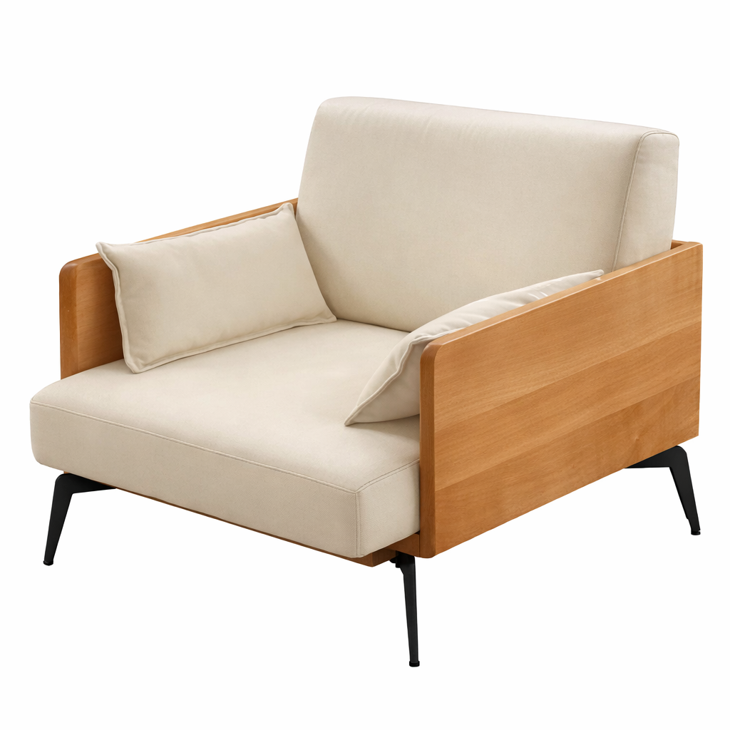 Rafael Naturel Ahşap Berjer