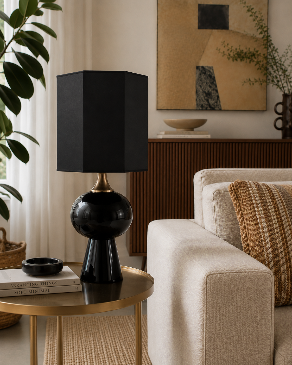 Siyah Japandi Lamp