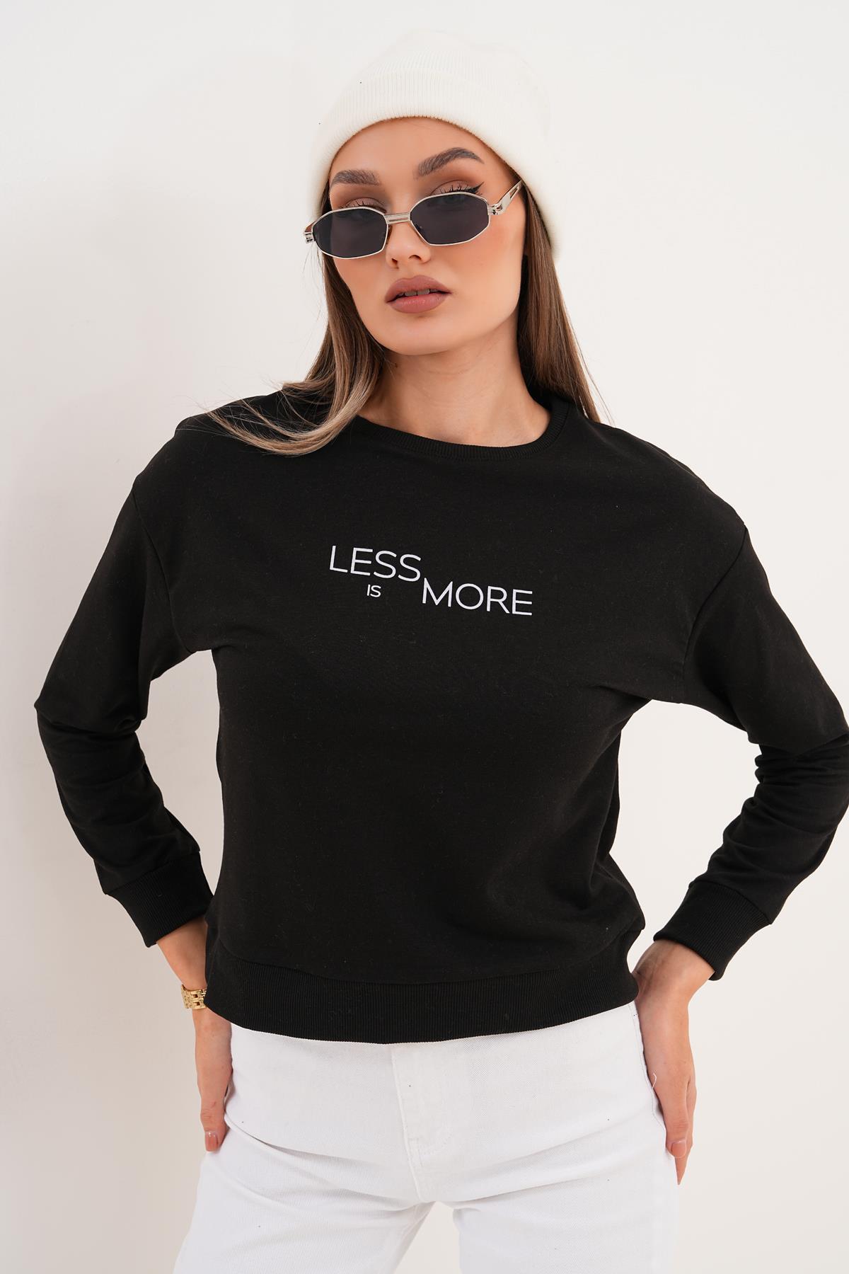 Kadın Baskılı İki İplik Sweatshirt 255329 -