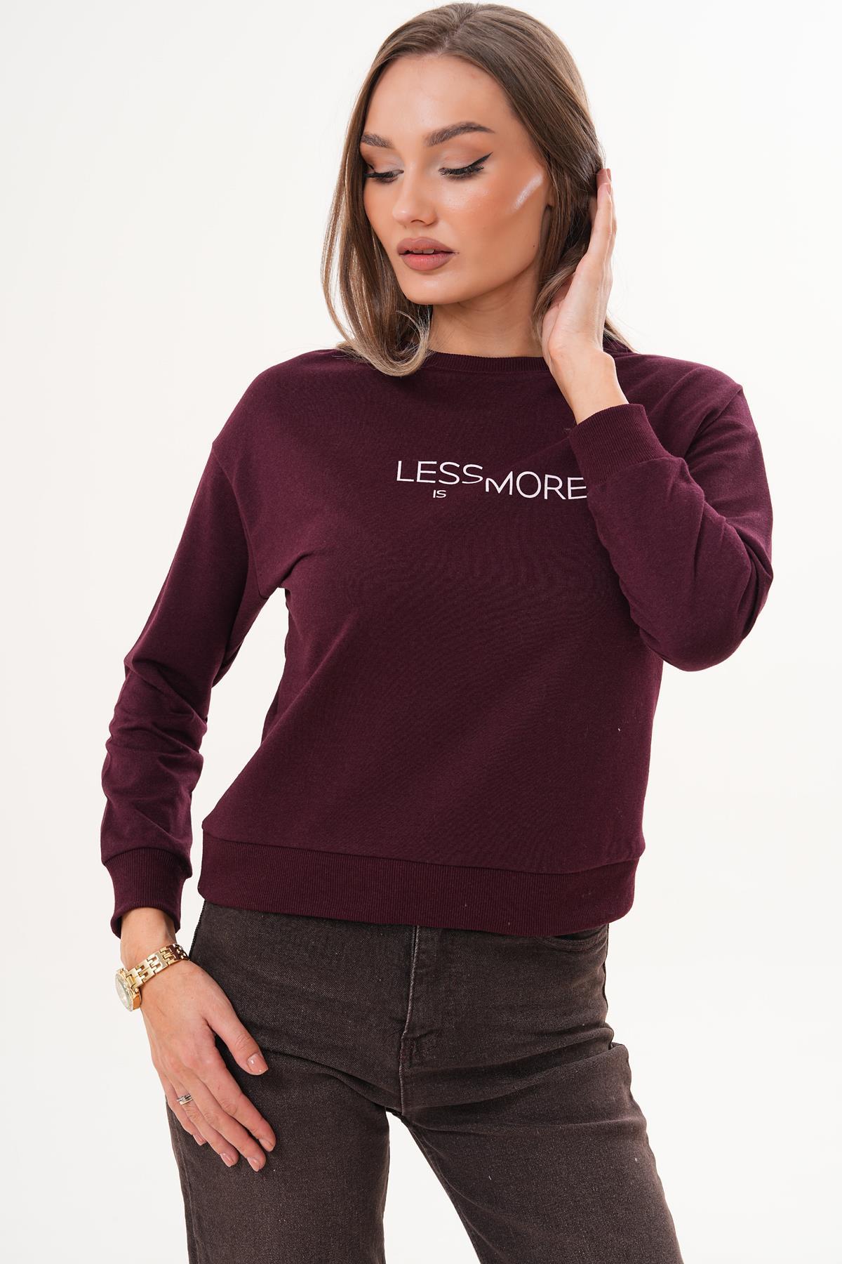 Kadın Baskılı İki İplik Sweatshirt 255329 -