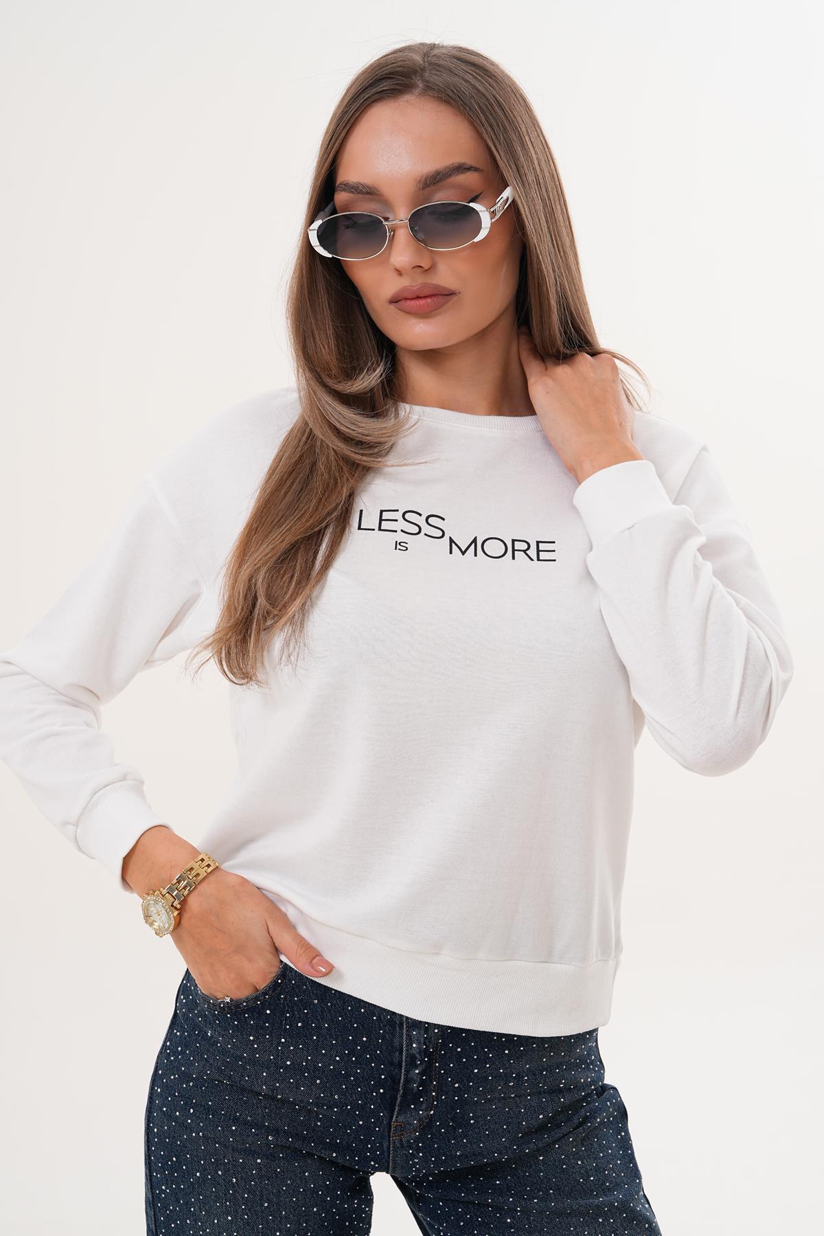 Kadın Baskılı İki İplik Sweatshirt 255329 -