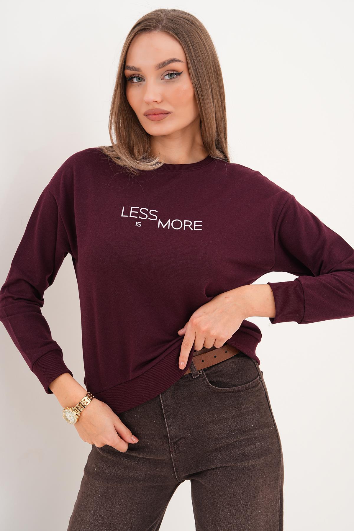 Kadın Baskılı İki İplik Sweatshirt 255329 -