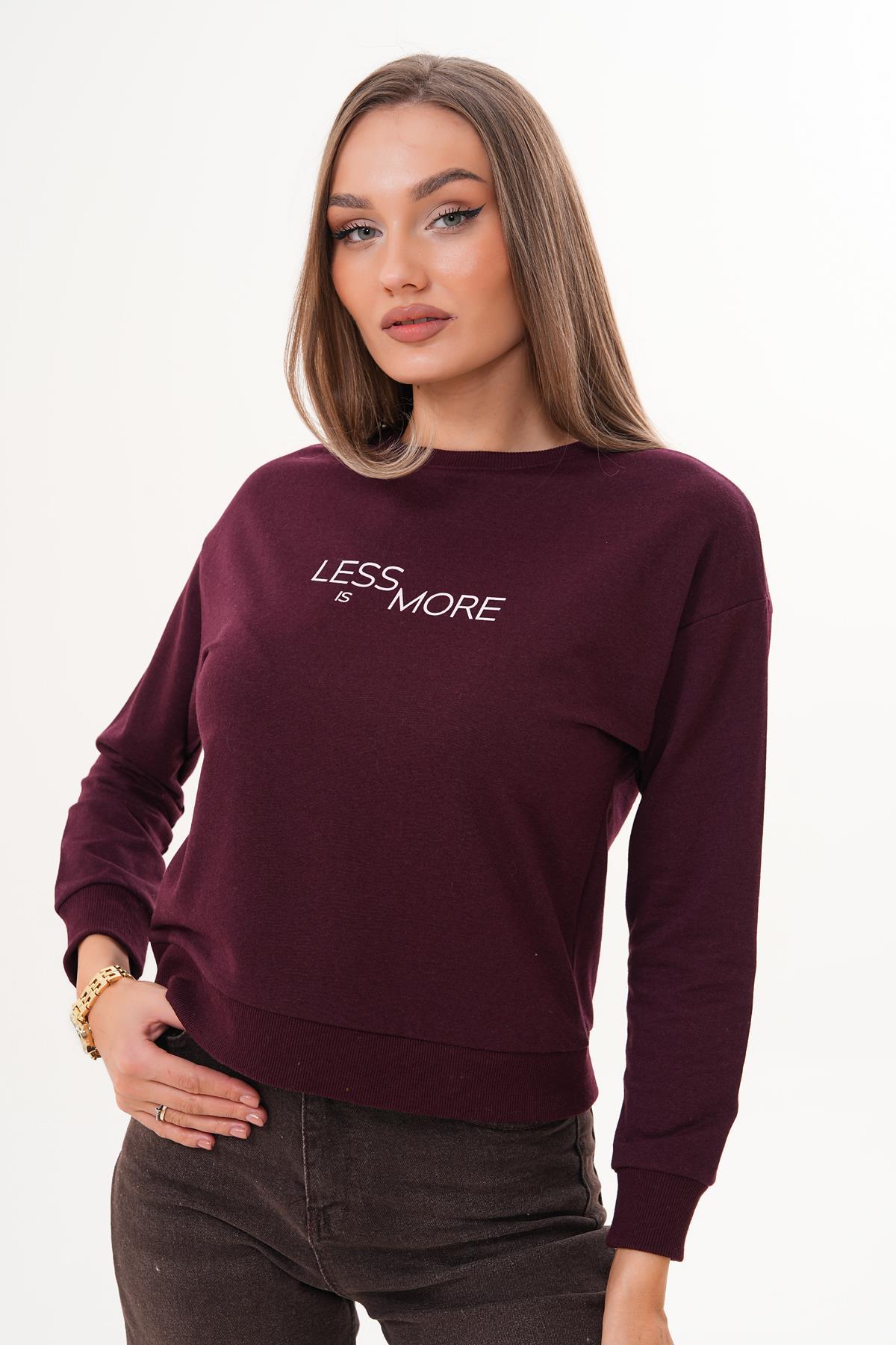 Kadın Baskılı İki İplik Sweatshirt 255329 -