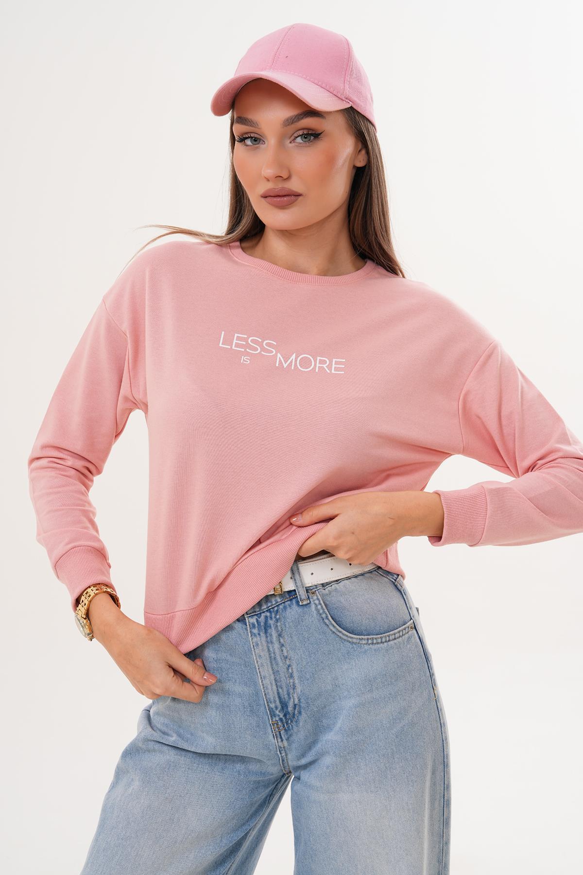 Kadın Baskılı İki İplik Sweatshirt 255329 -