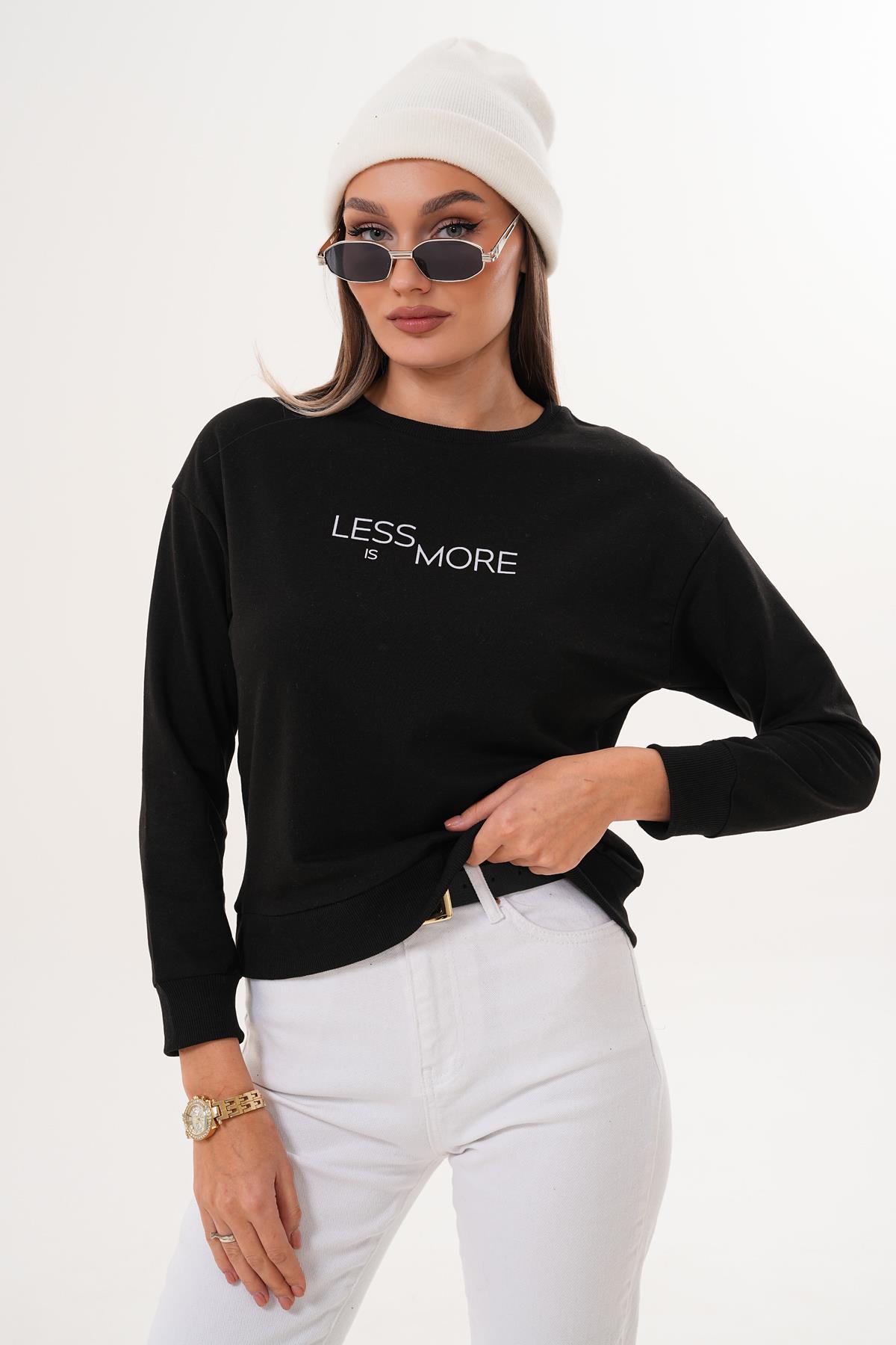 Kadın Baskılı İki İplik Sweatshirt 255329 -