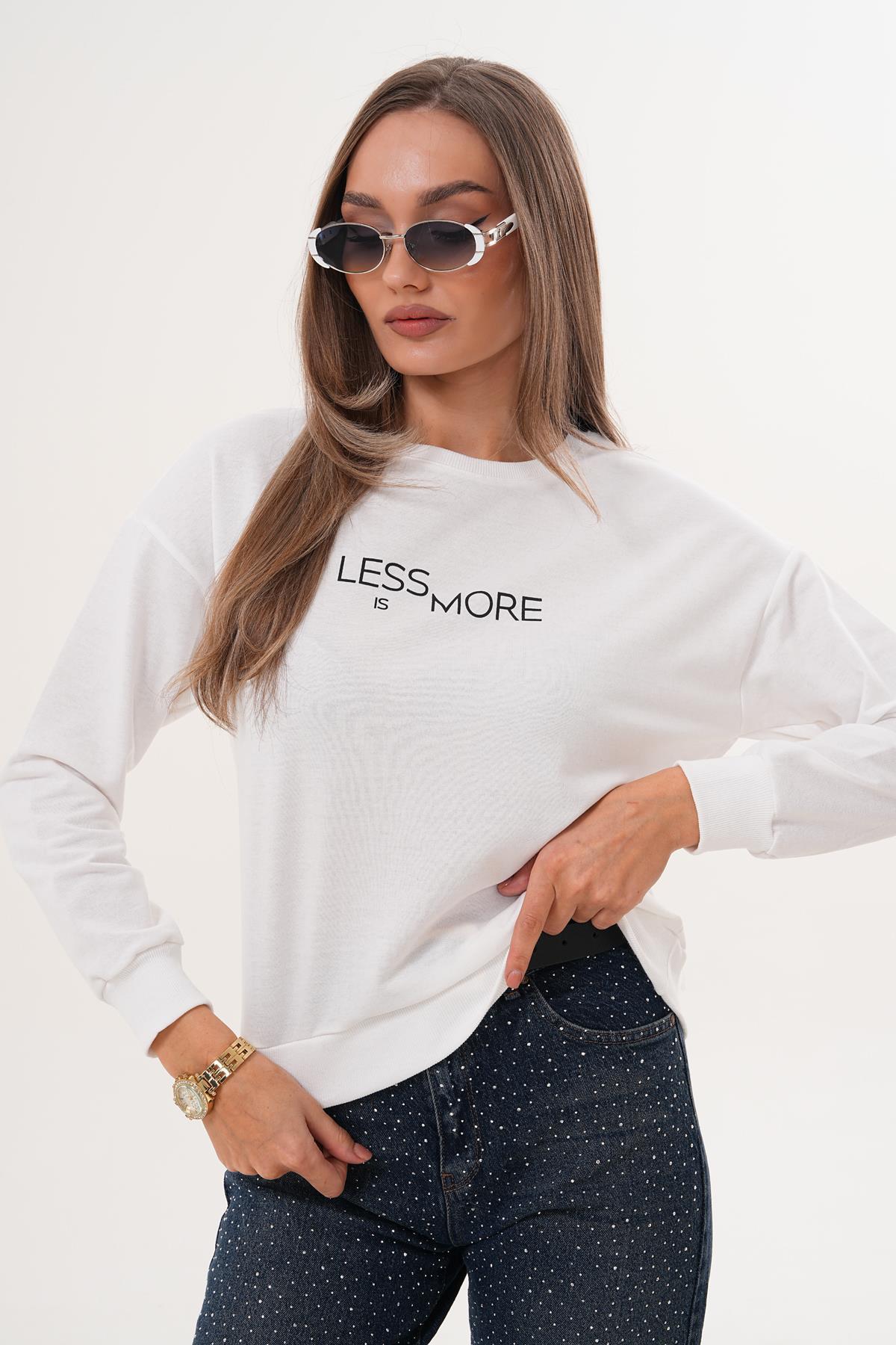 Kadın Baskılı İki İplik Sweatshirt 255329 -