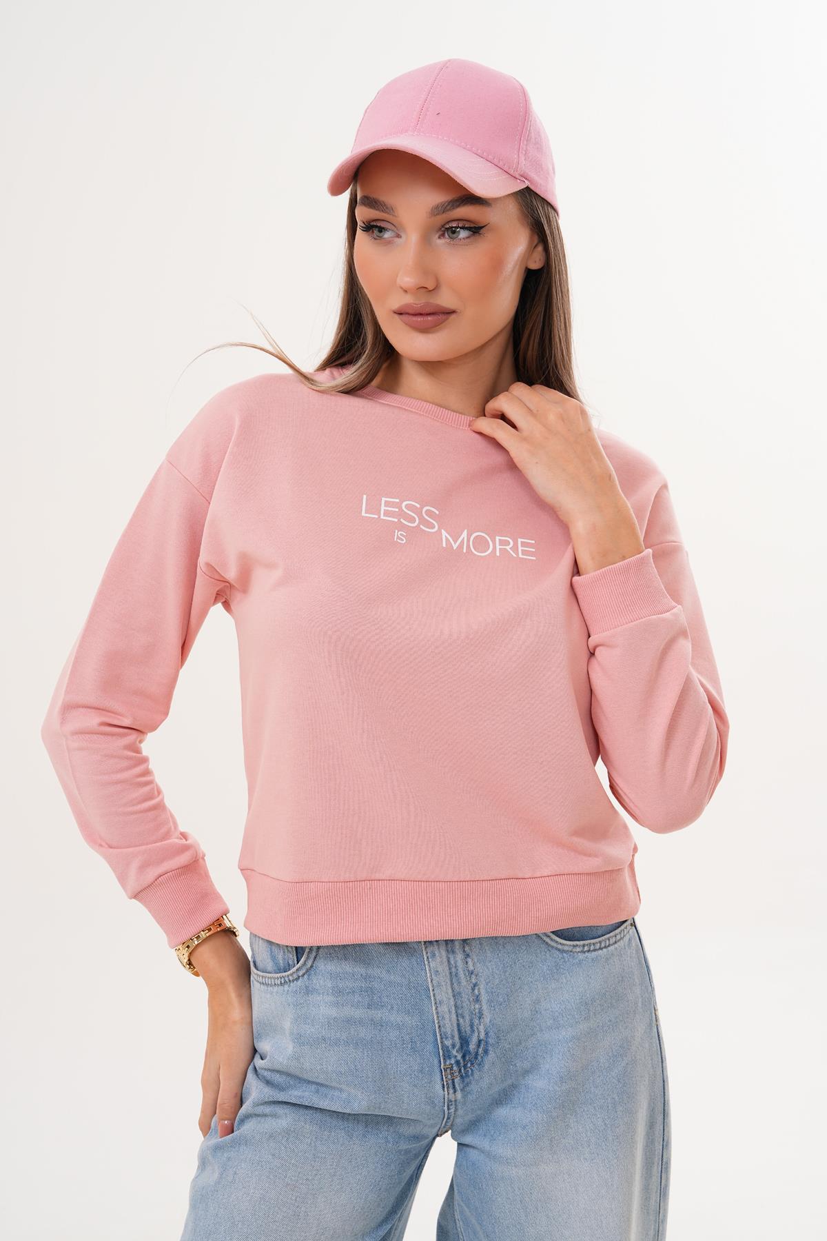 Kadın Baskılı İki İplik Sweatshirt 255329 -
