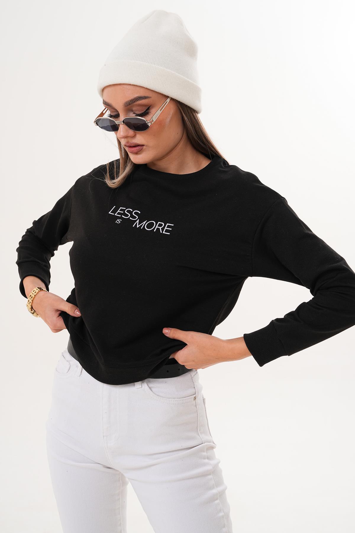 Kadın Baskılı İki İplik Sweatshirt 255329 -