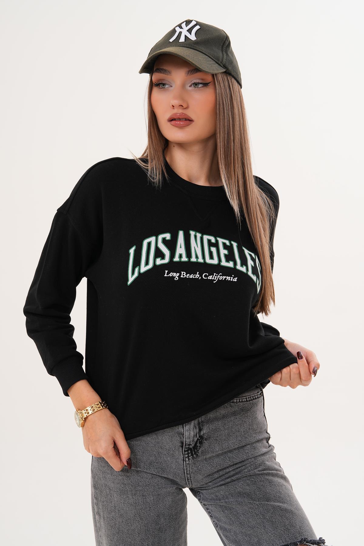 Kadın Baskılı Üç İplik Sweatshirt 255320 -