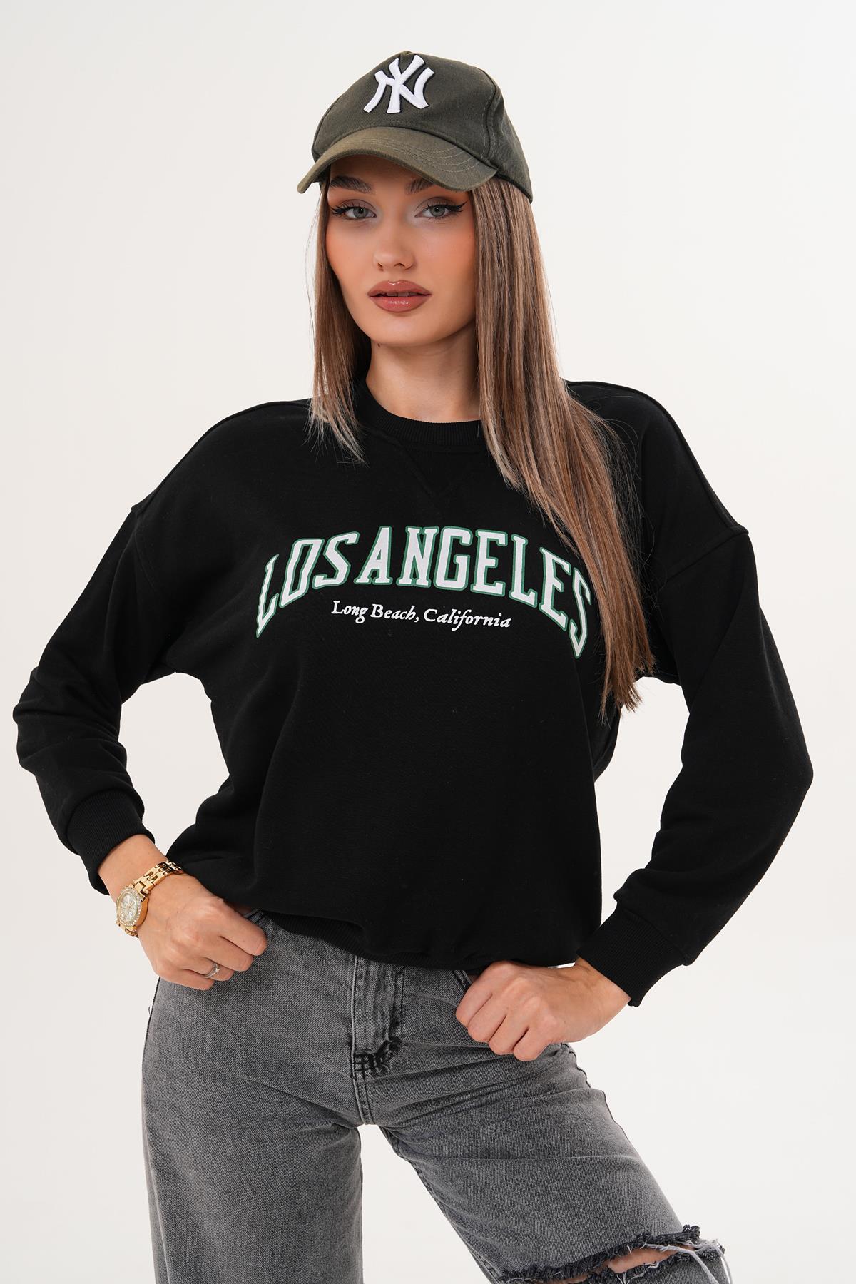 Kadın Baskılı Üç İplik Sweatshirt 255320 -