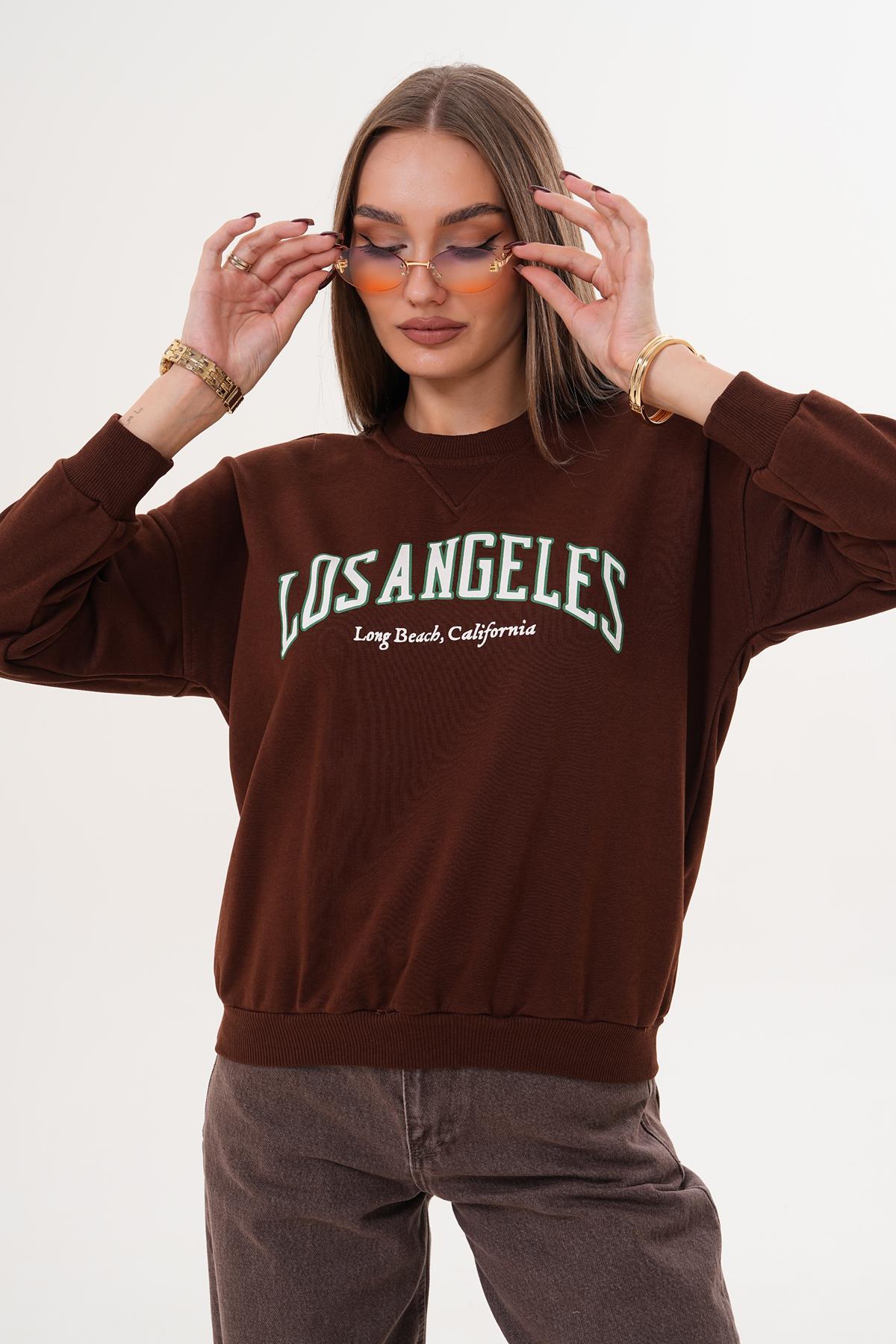 Kadın Baskılı Üç İplik Sweatshirt 255320 -