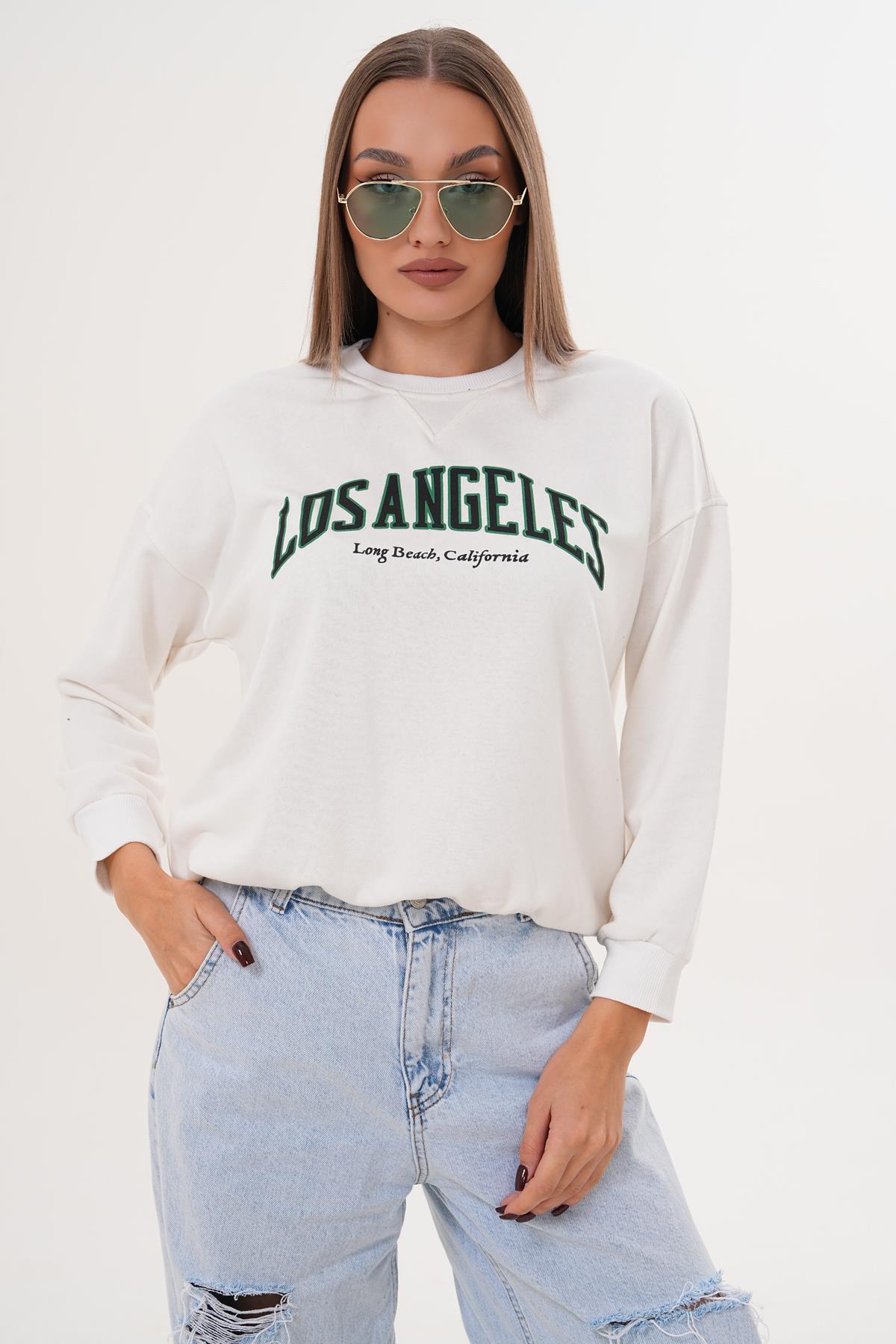 Kadın Baskılı Üç İplik Sweatshirt 255320 -