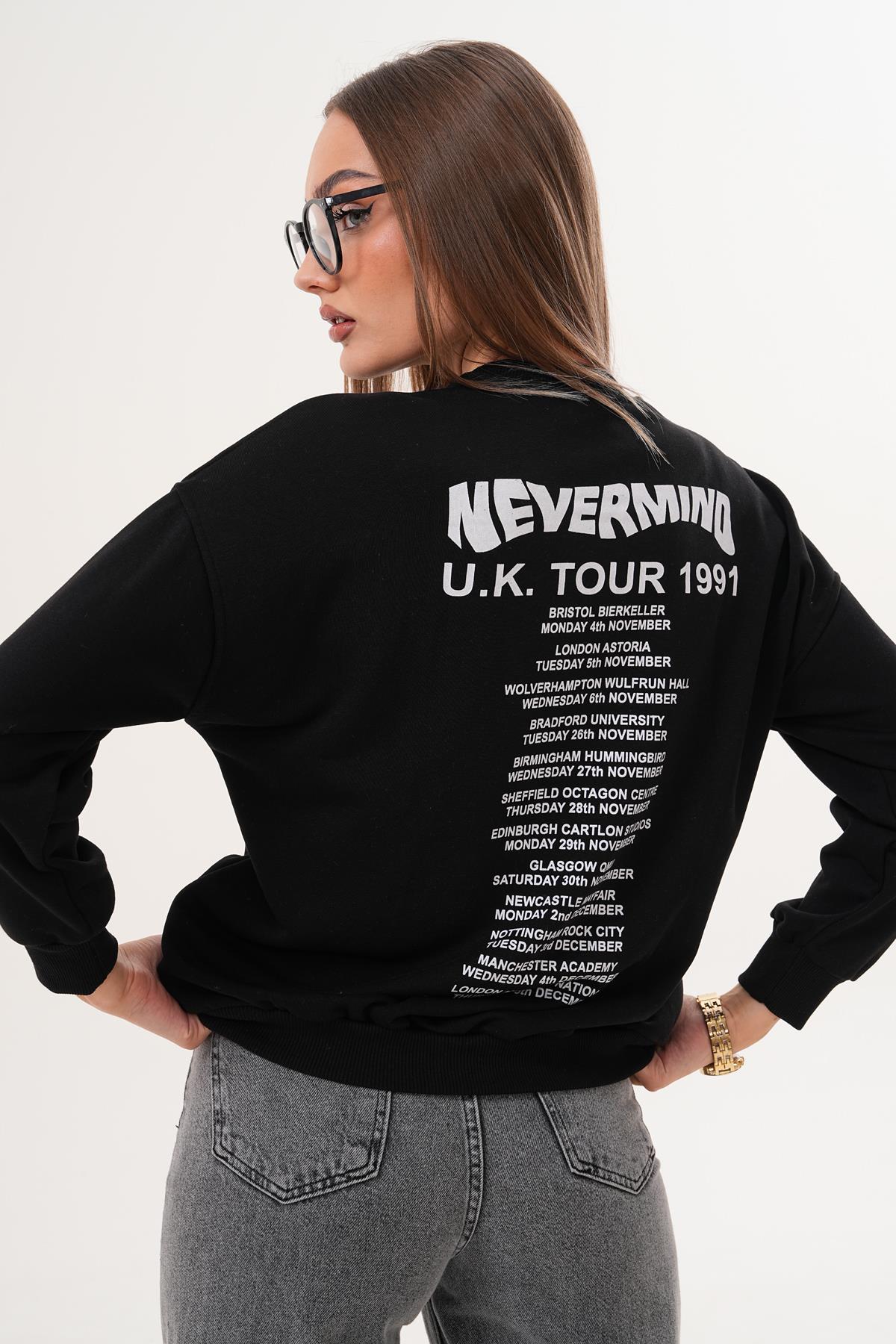 Kadın Baskılı Üç İplik Sweatshirt 255325 -