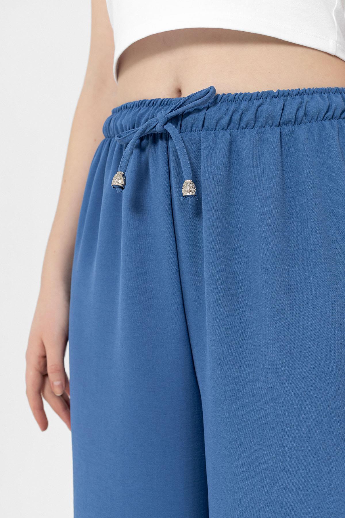 Kadın Beli Lastik Detaylı Bol Paça Pantolon 240240 -