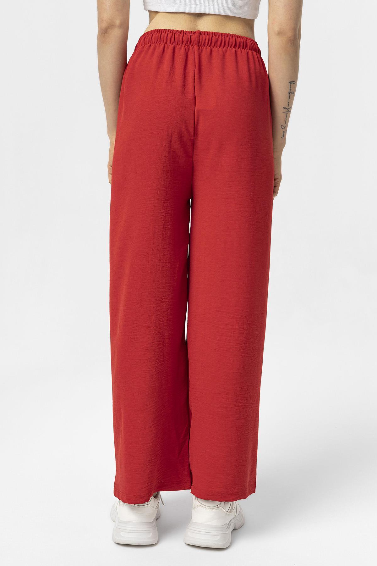 Kadın Beli Lastik Detaylı Bol Paça Pantolon 240240 -
