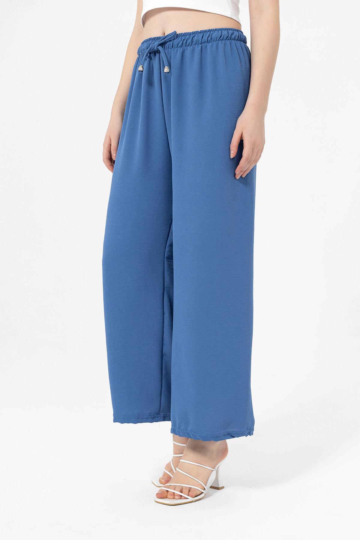 Kadın Beli Lastik Detaylı Bol Paça Pantolon 240240 -