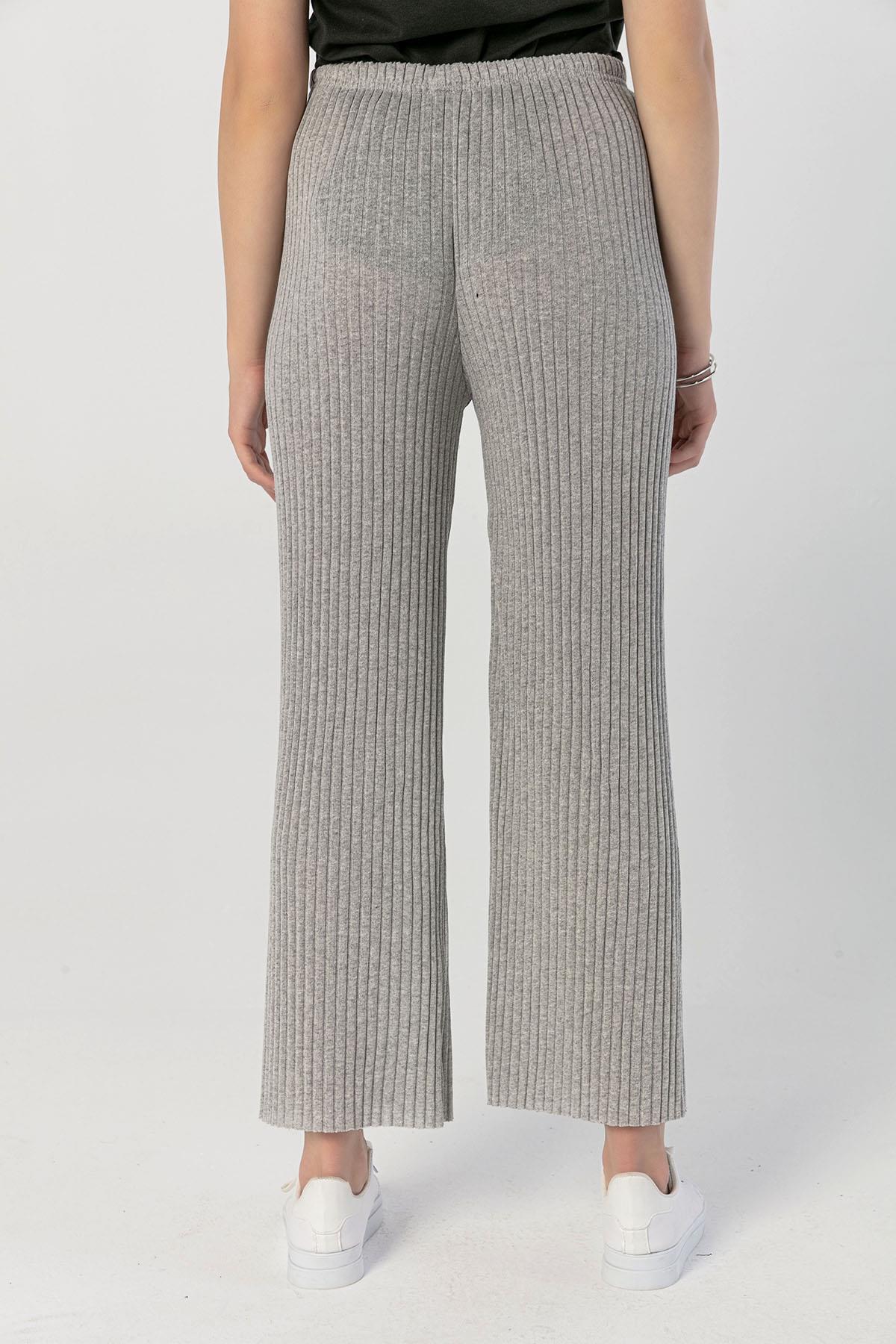 Kadın Beli Lastikli İspanyol Paça Kaşkorse Pantolon