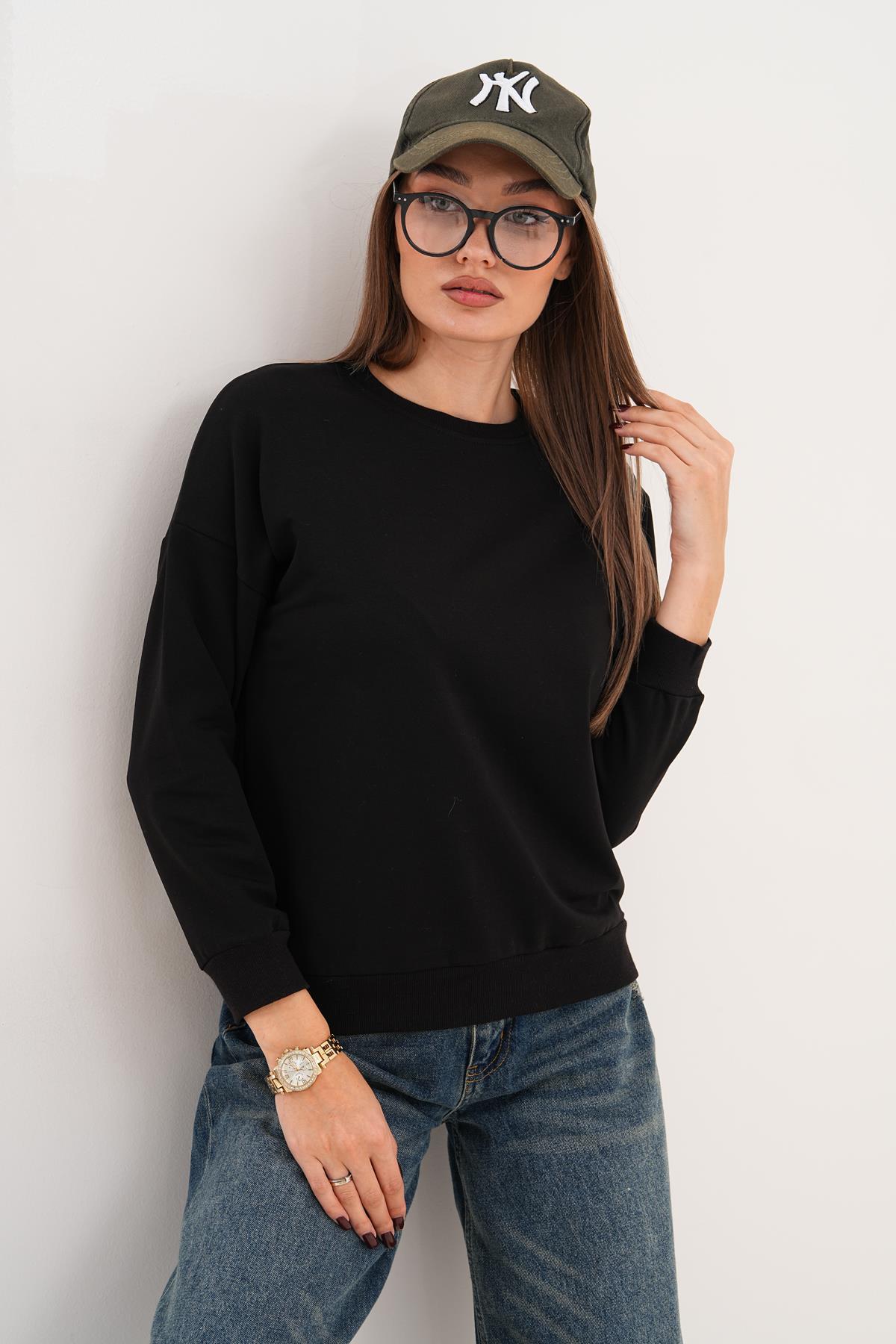Kadın Bisiklet Yaka Sweatshirt 255263 -