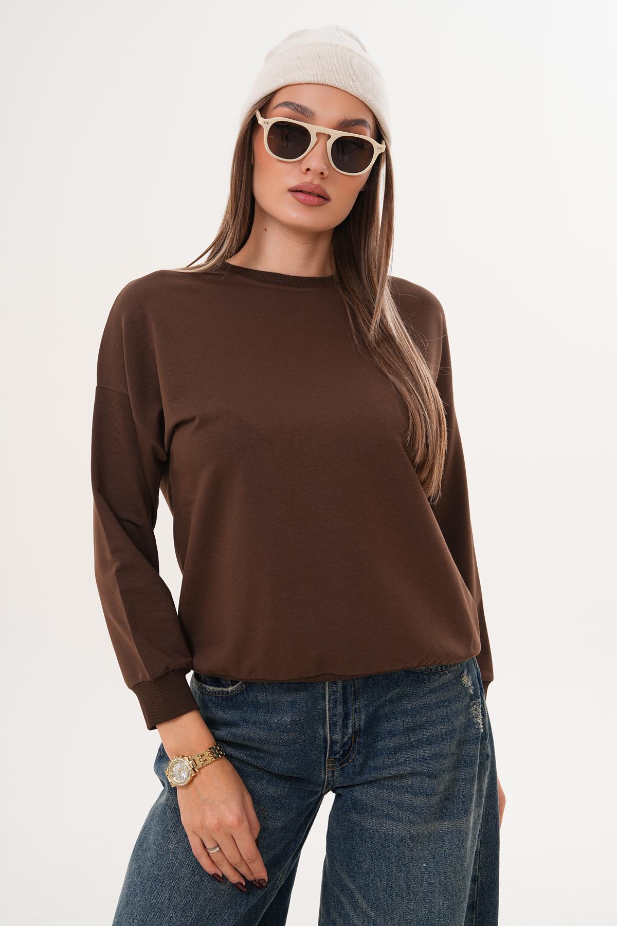 Kadın Bisiklet Yaka Sweatshirt 255263 -