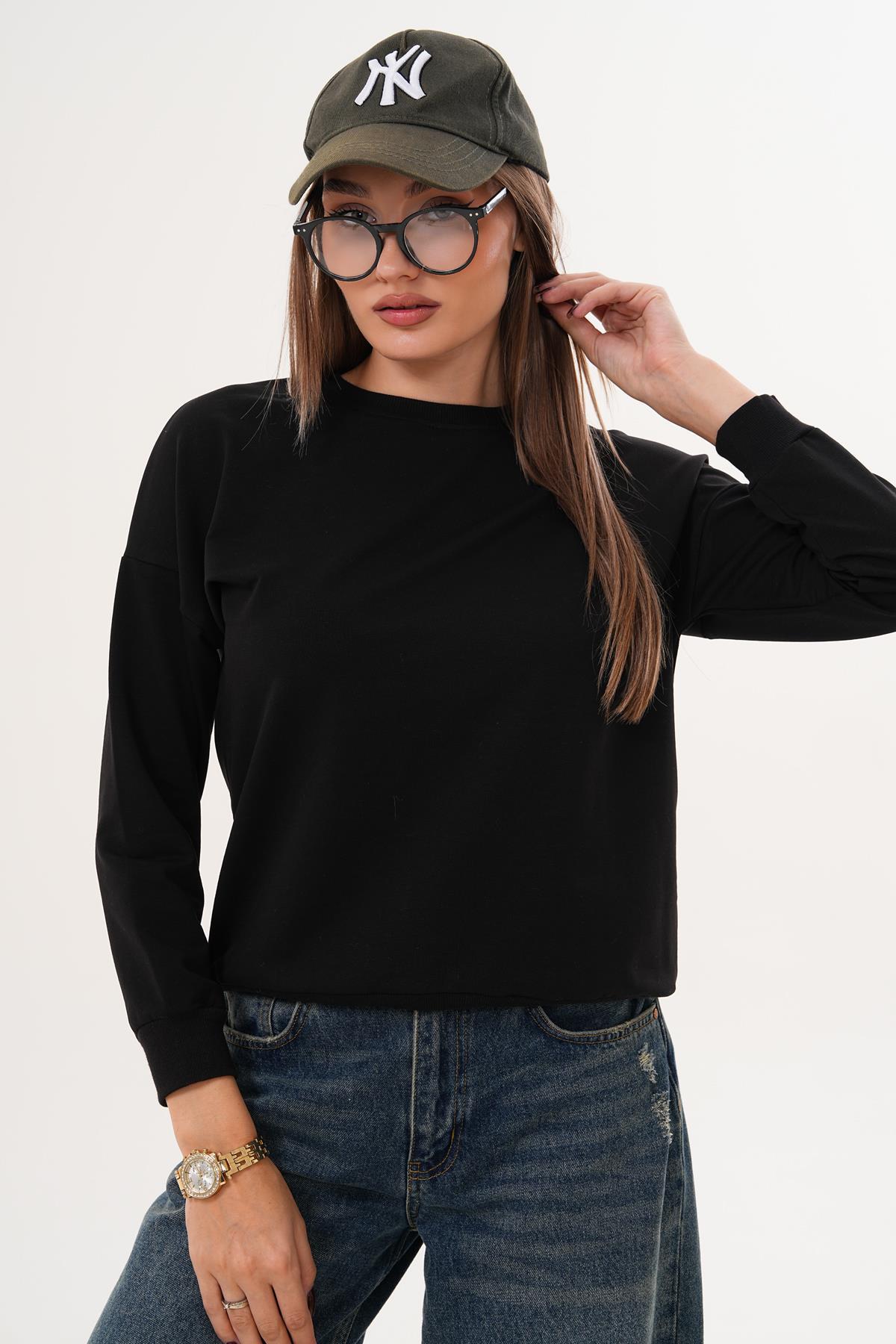 Kadın Bisiklet Yaka Sweatshirt 255263 -