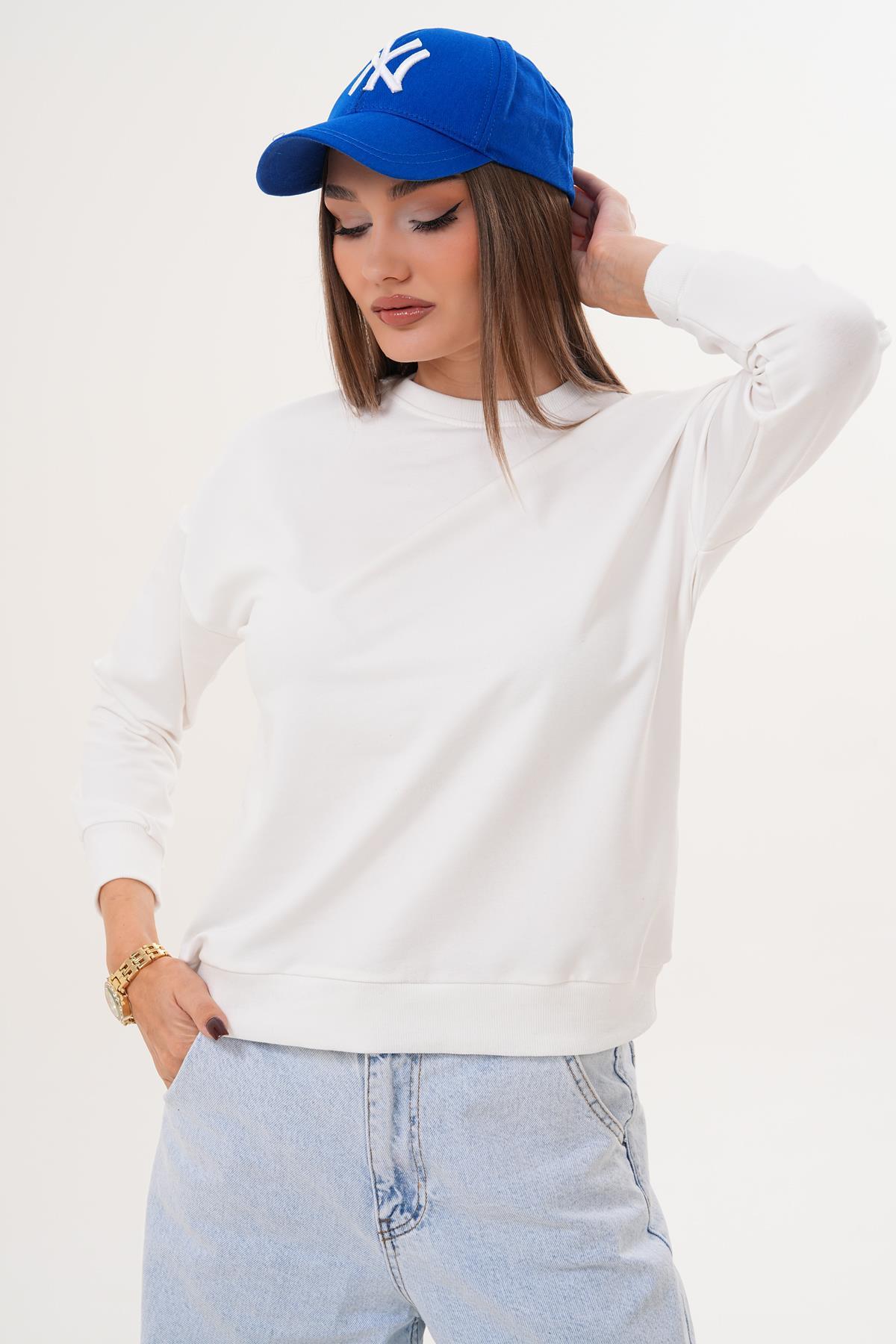 Kadın Bisiklet Yaka Sweatshirt 255263 -