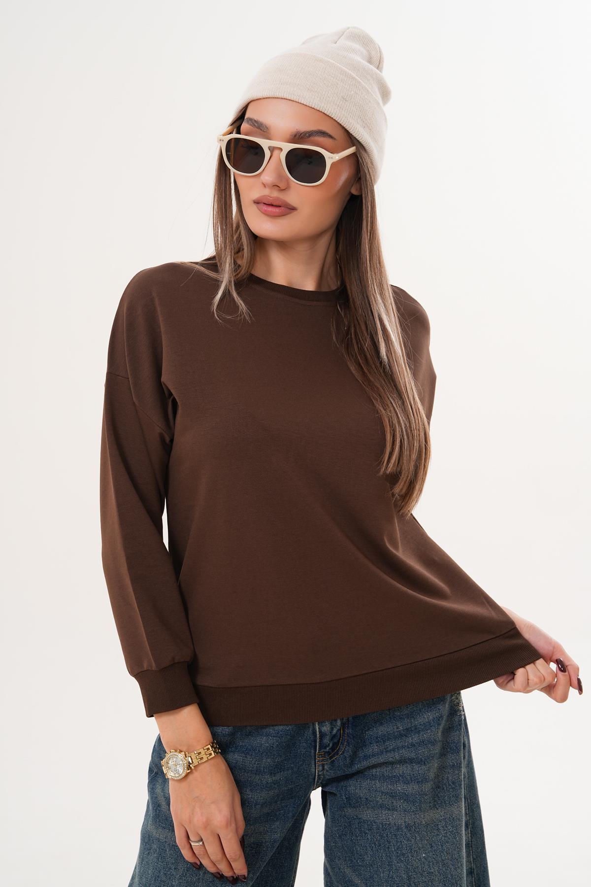 Kadın Bisiklet Yaka Sweatshirt 255263 -