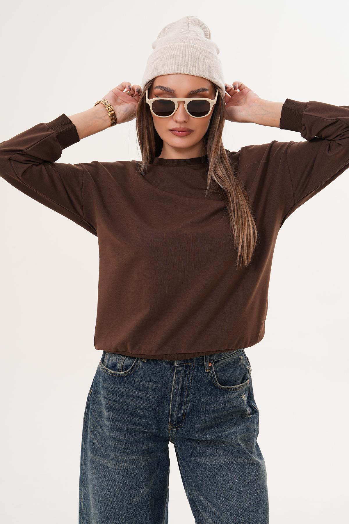 Kadın Bisiklet Yaka Sweatshirt 255263 -