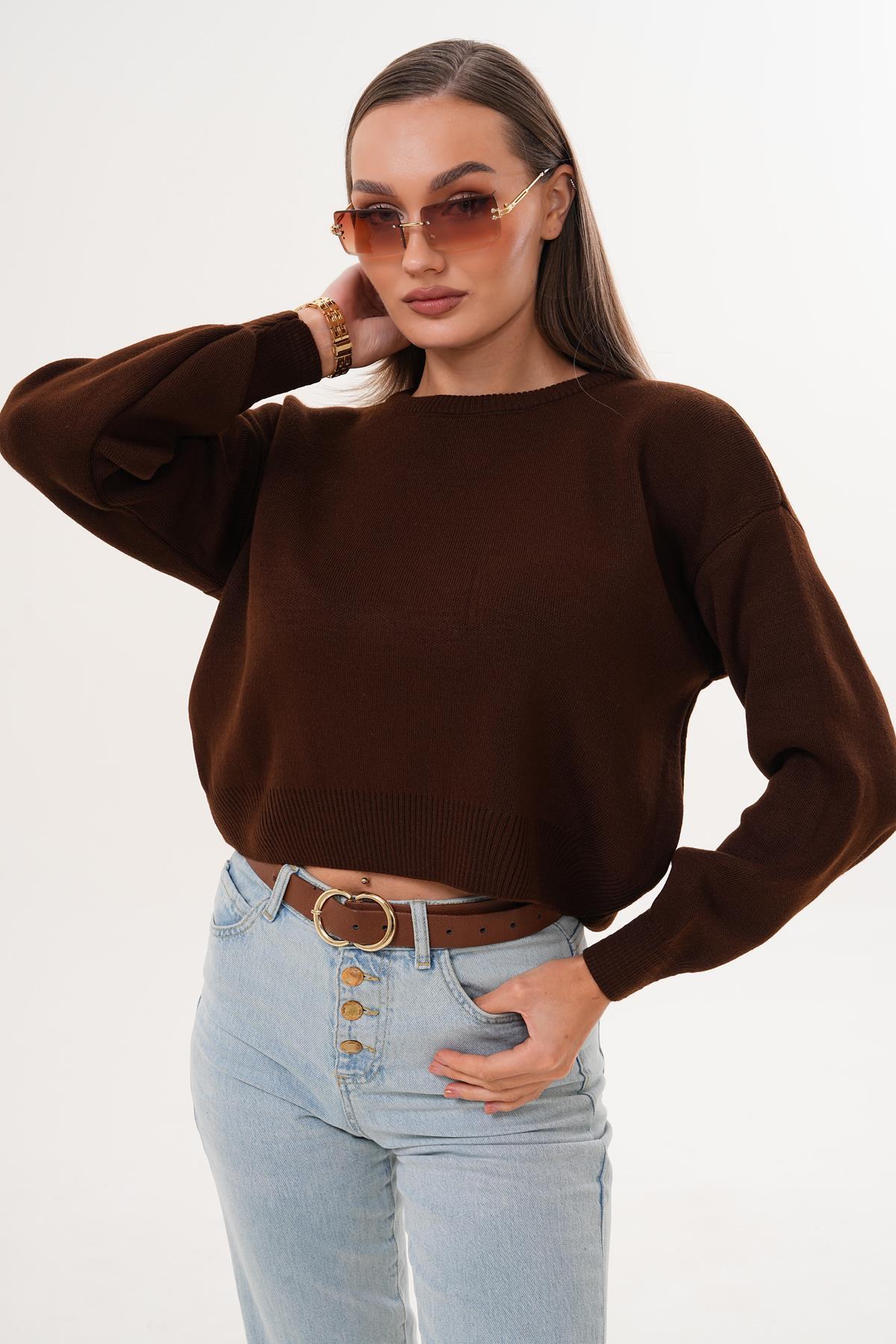 Kadın Bisiklet Yaka Triko Örme Salaş Kazak 255412 -