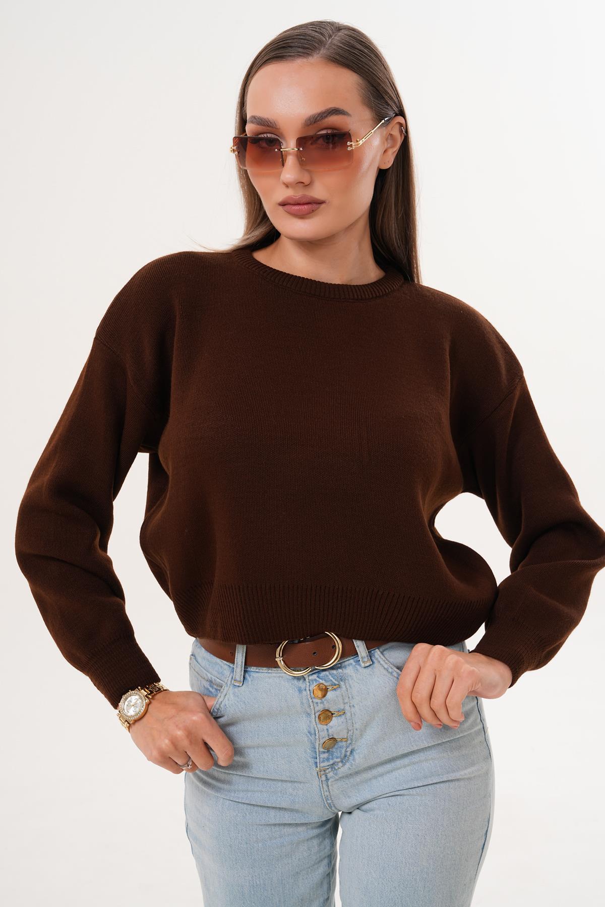 Kadın Bisiklet Yaka Triko Örme Salaş Kazak 255412 -