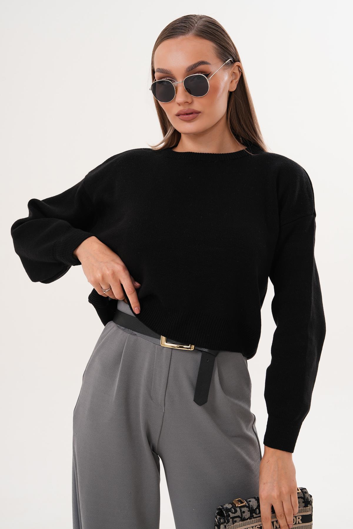 Kadın Bisiklet Yaka Triko Örme Salaş Kazak 255412 -