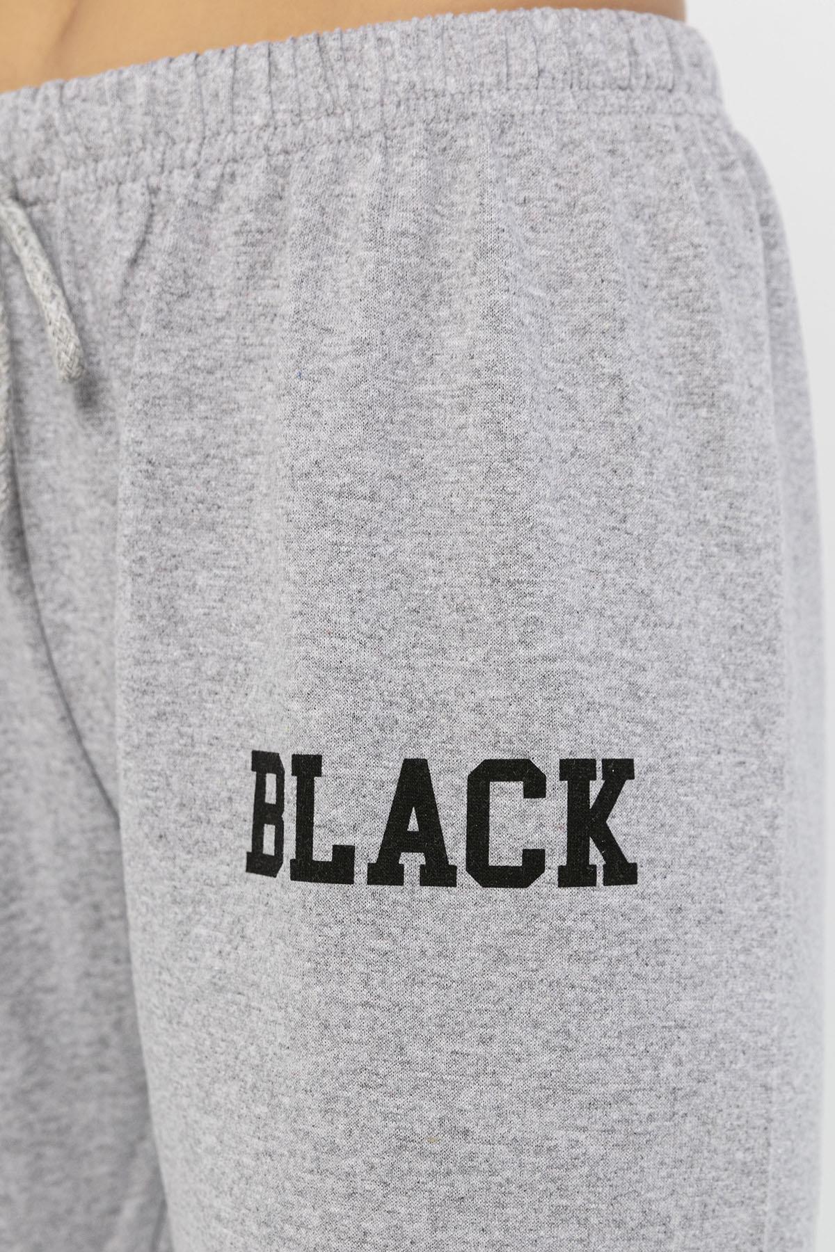 Kadın Black Yazılı Beli Paçası Lastikli Tek Alt Eşofman