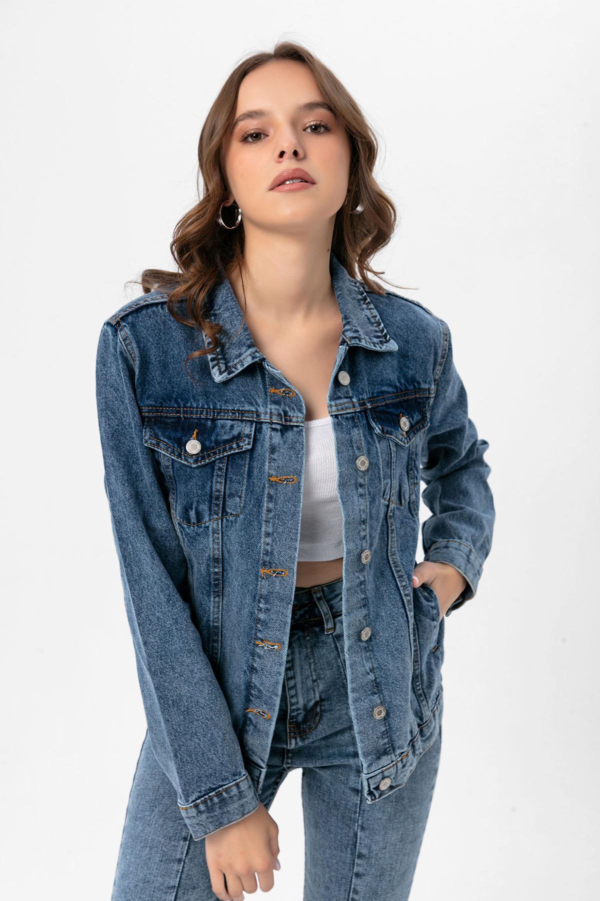 Kadın Boyfriend Denim Ceket