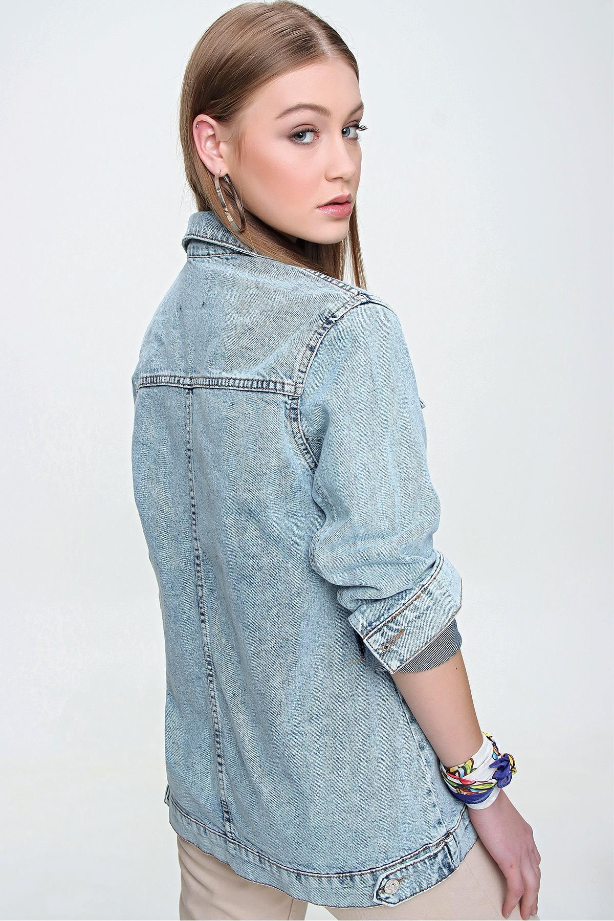 Kadın Boyfriend Denim Ceket