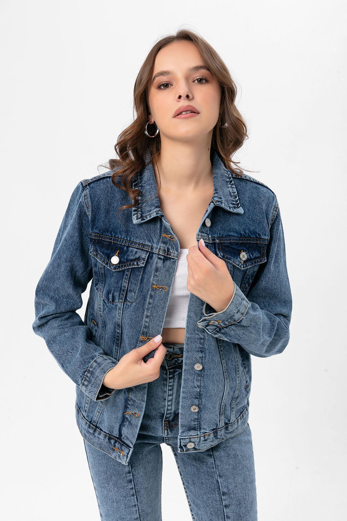 Kadın Boyfriend Denim Ceket