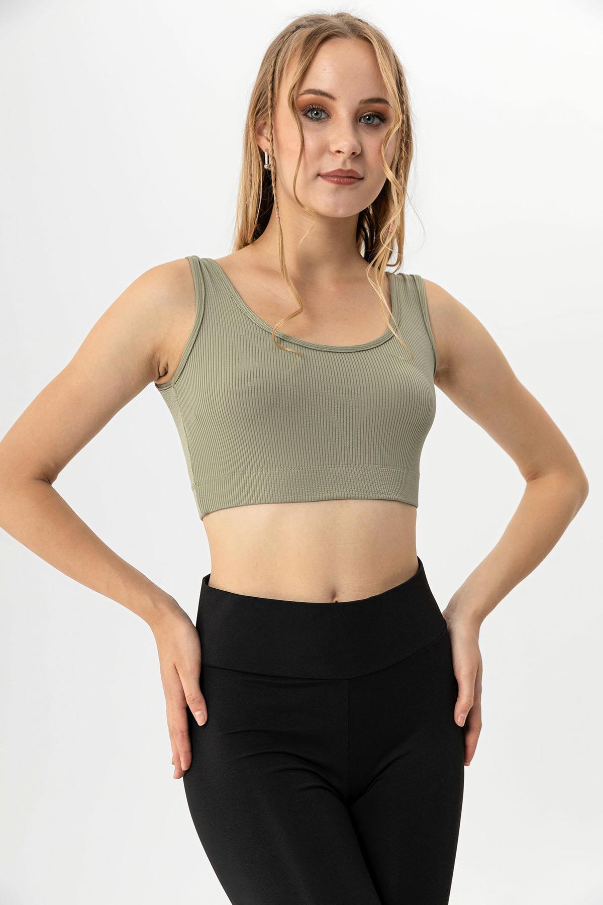 Kadın Kalın Askılı Crop Atlet