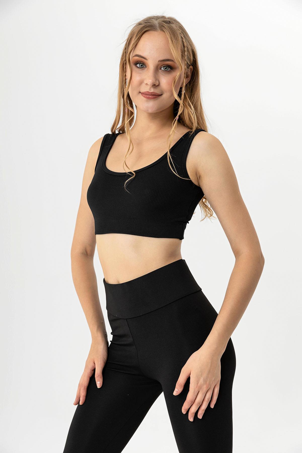 Kadın Kalın Askılı Crop Atlet