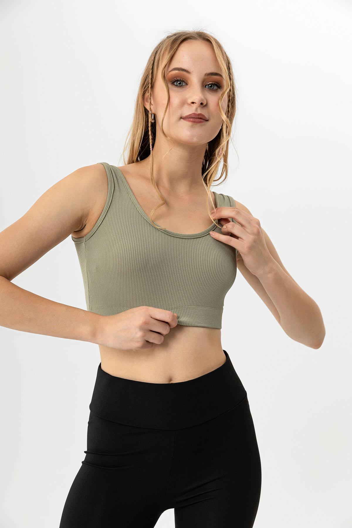 Kadın Kalın Askılı Crop Atlet