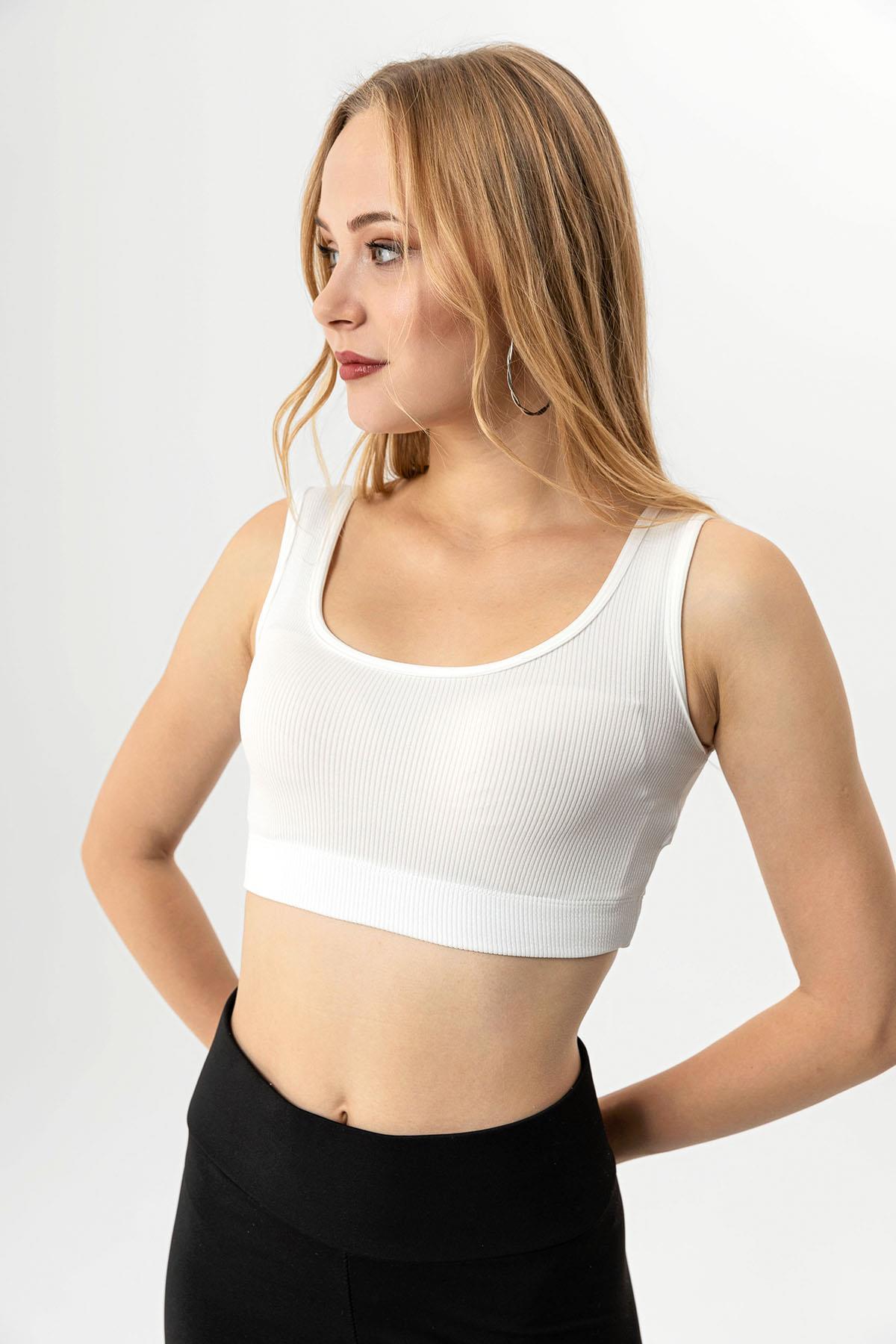 Kadın Kalın Askılı Crop Atlet