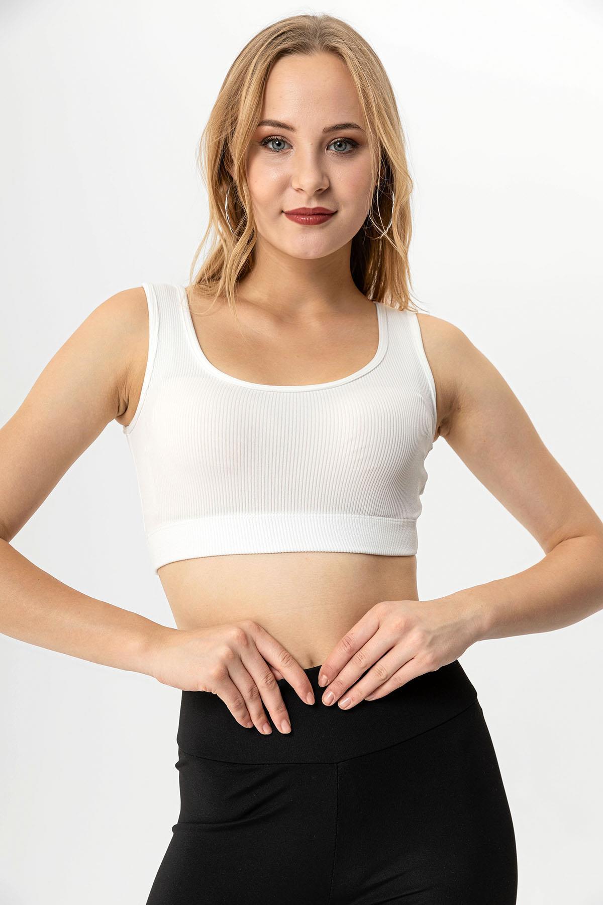 Kadın Kalın Askılı Crop Atlet