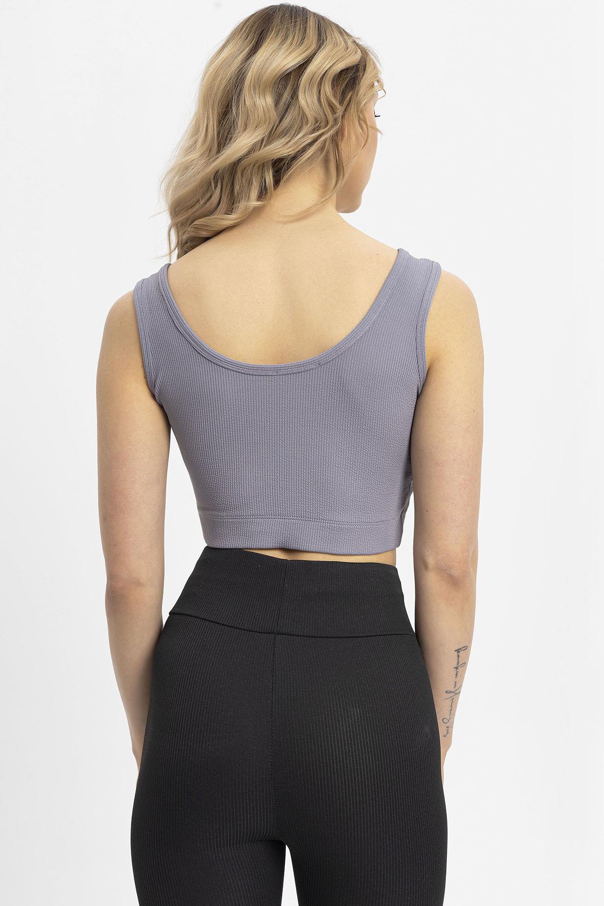 Kadın Kalın Askılı Crop Atlet