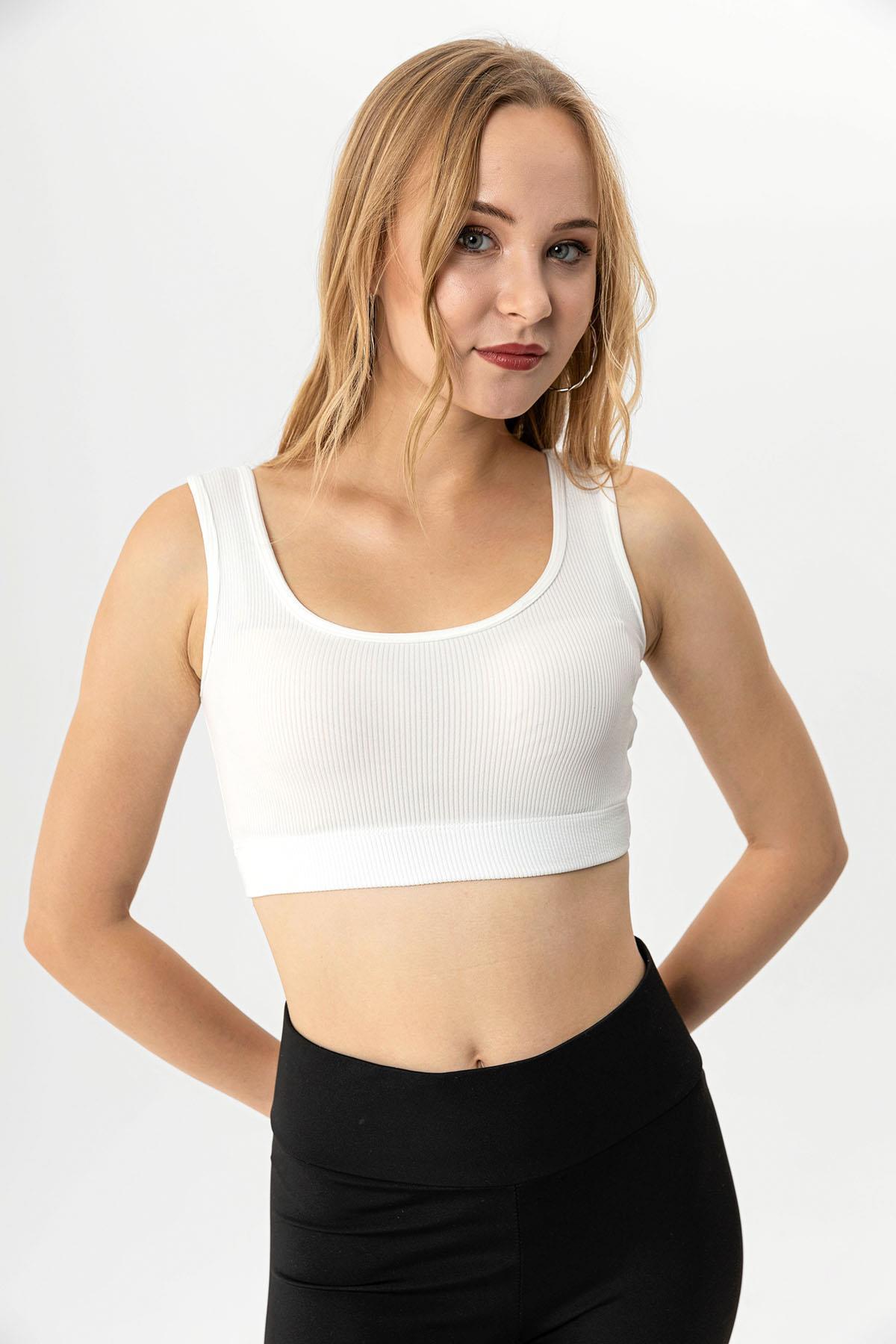 Kadın Kalın Askılı Crop Atlet