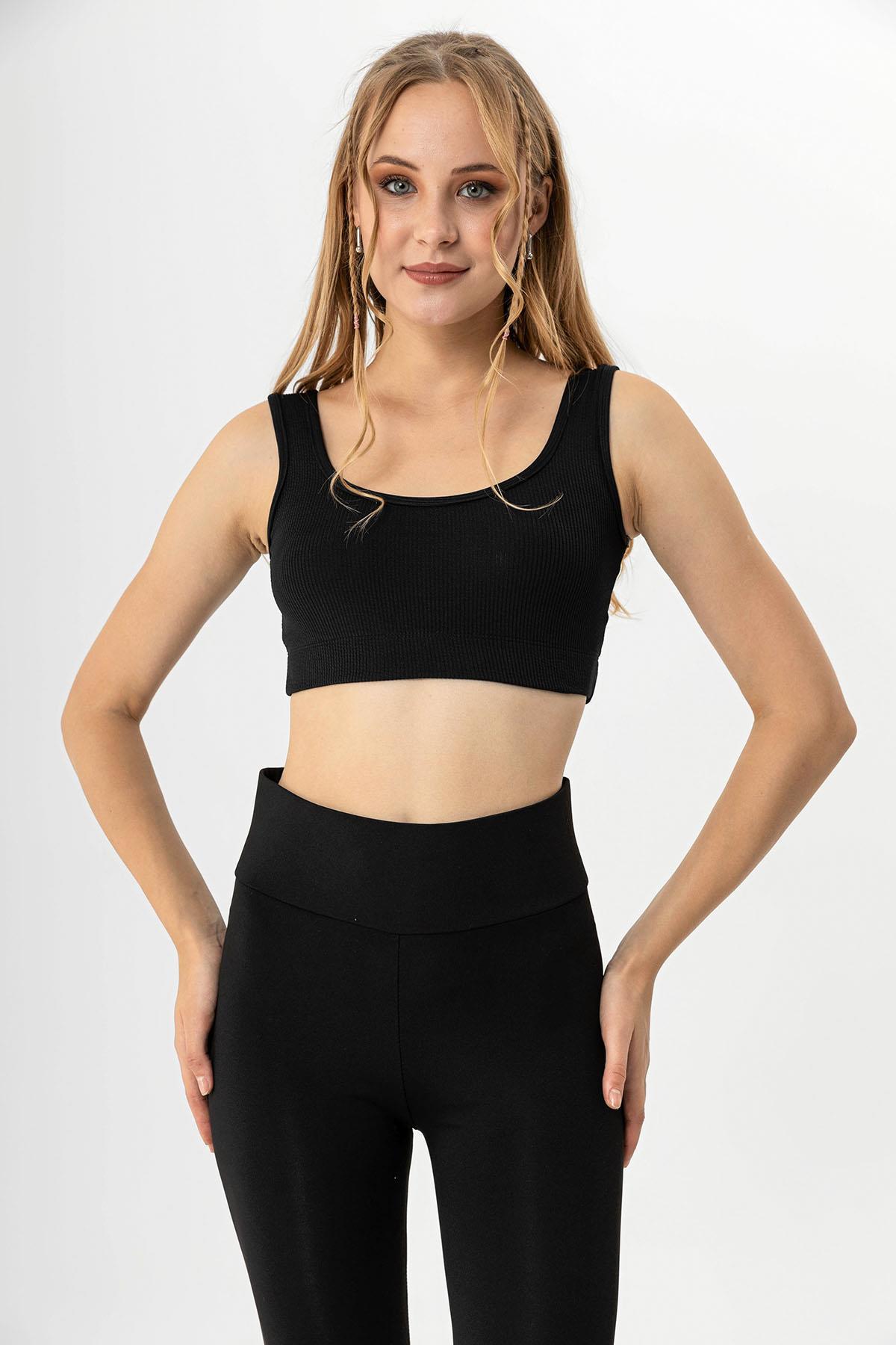 Kadın Kalın Askılı Crop Atlet